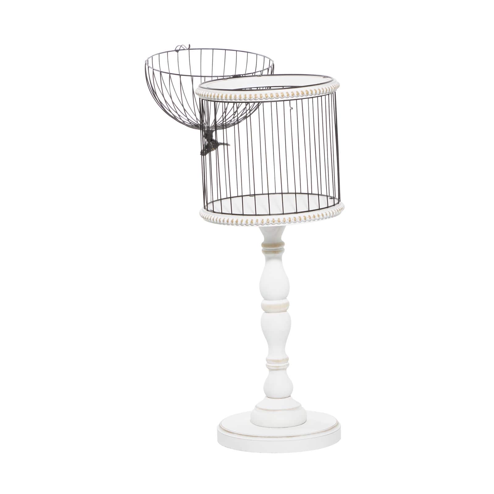 White Wood Farmhouse Birdcage, 44" x 14" x 14"