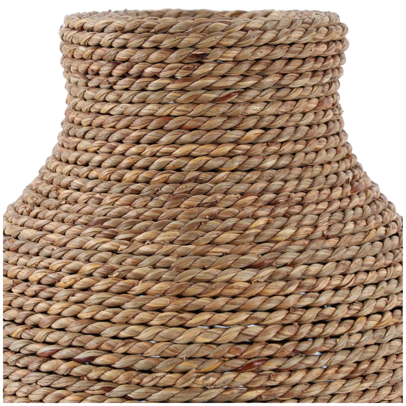 16" Brown Seagrass Handmade Wrapped Vase
