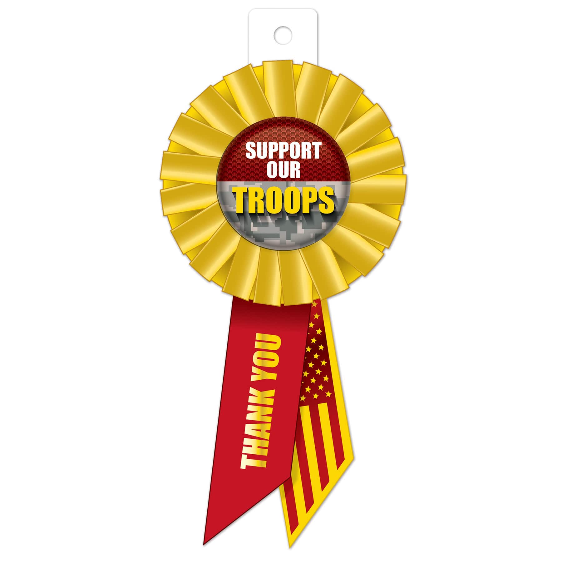 Beistle 6.5" Camouflage Support Our Troops Rosettes