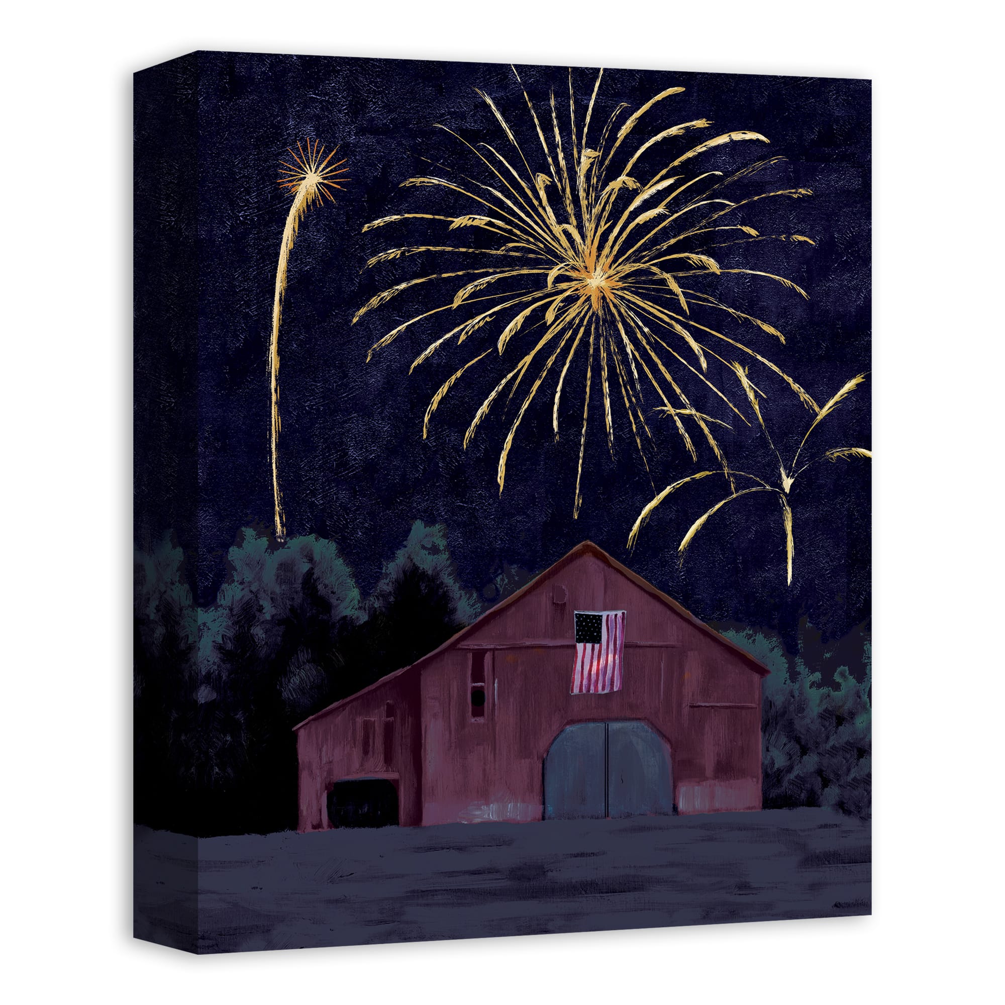 Farm Fireworks Canvas Wall Art