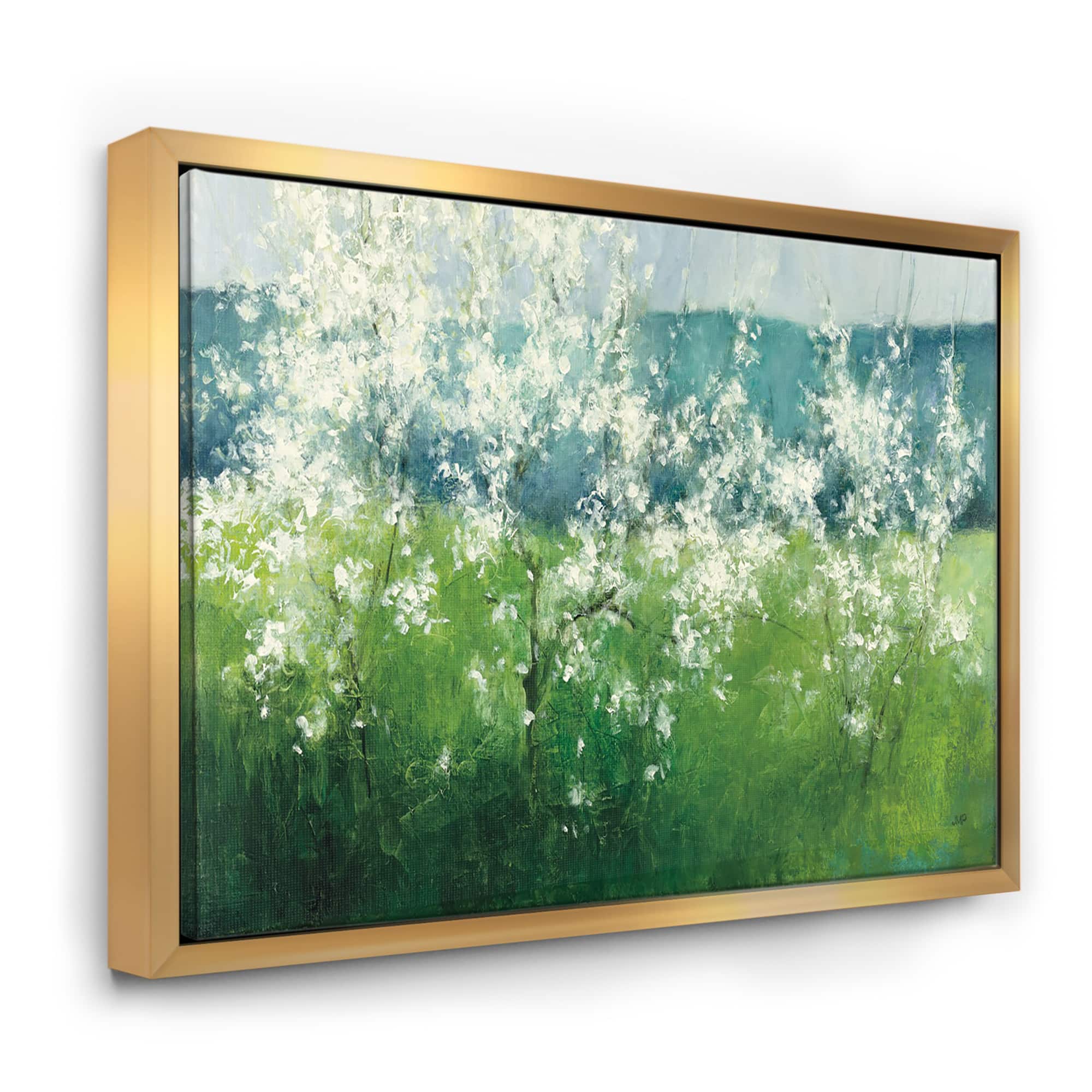 Designart - Green Mountain Spring - Cottage Canvas in Gold Frame