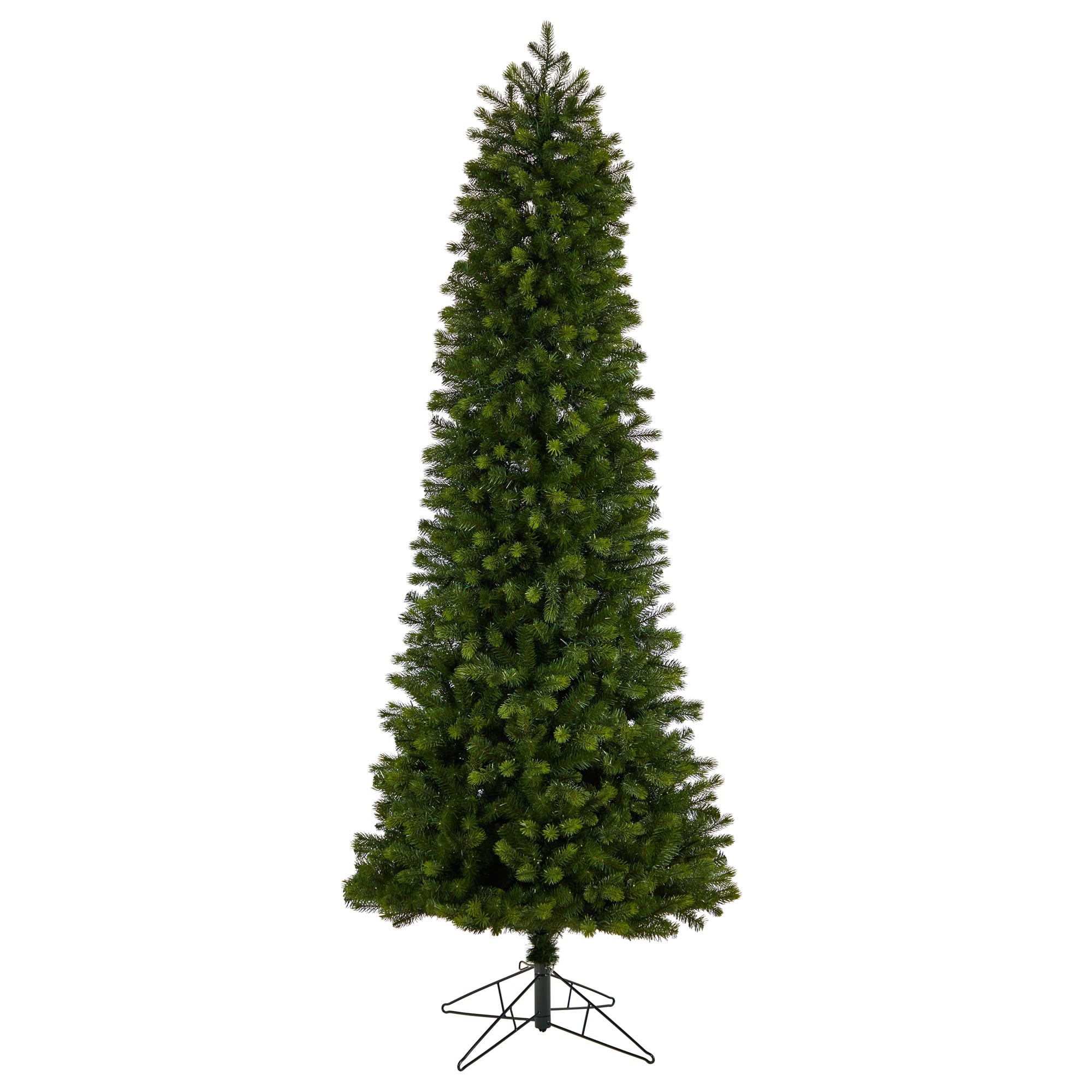 8.5ft. Pre-Lit Slim Colorado Mountain Spruce Artificial Christmas Tree, Multifunction White Micro LED Lights