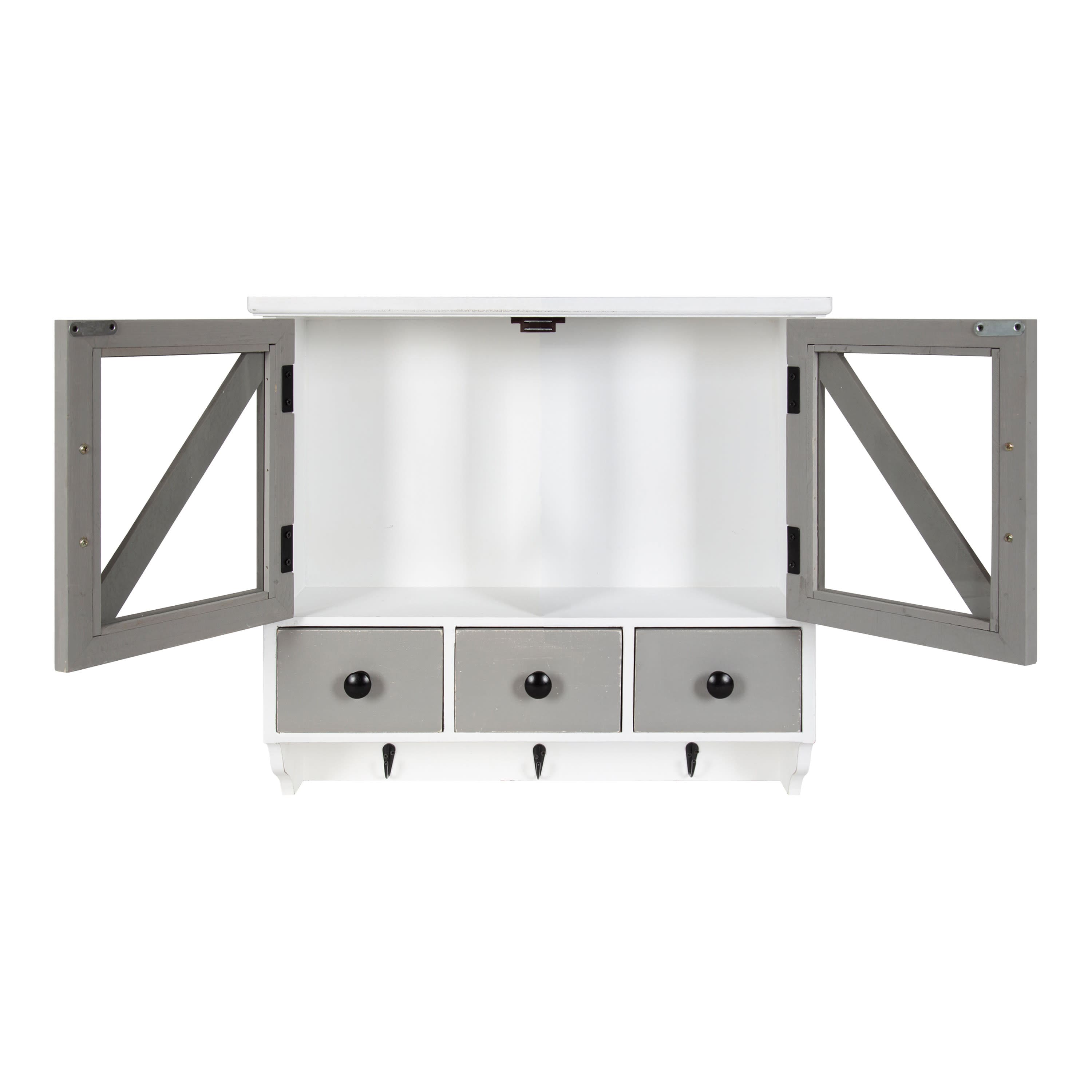 Kate and Laurel Hutchins Decorative Three Drawer Wood Wall Cabinet
