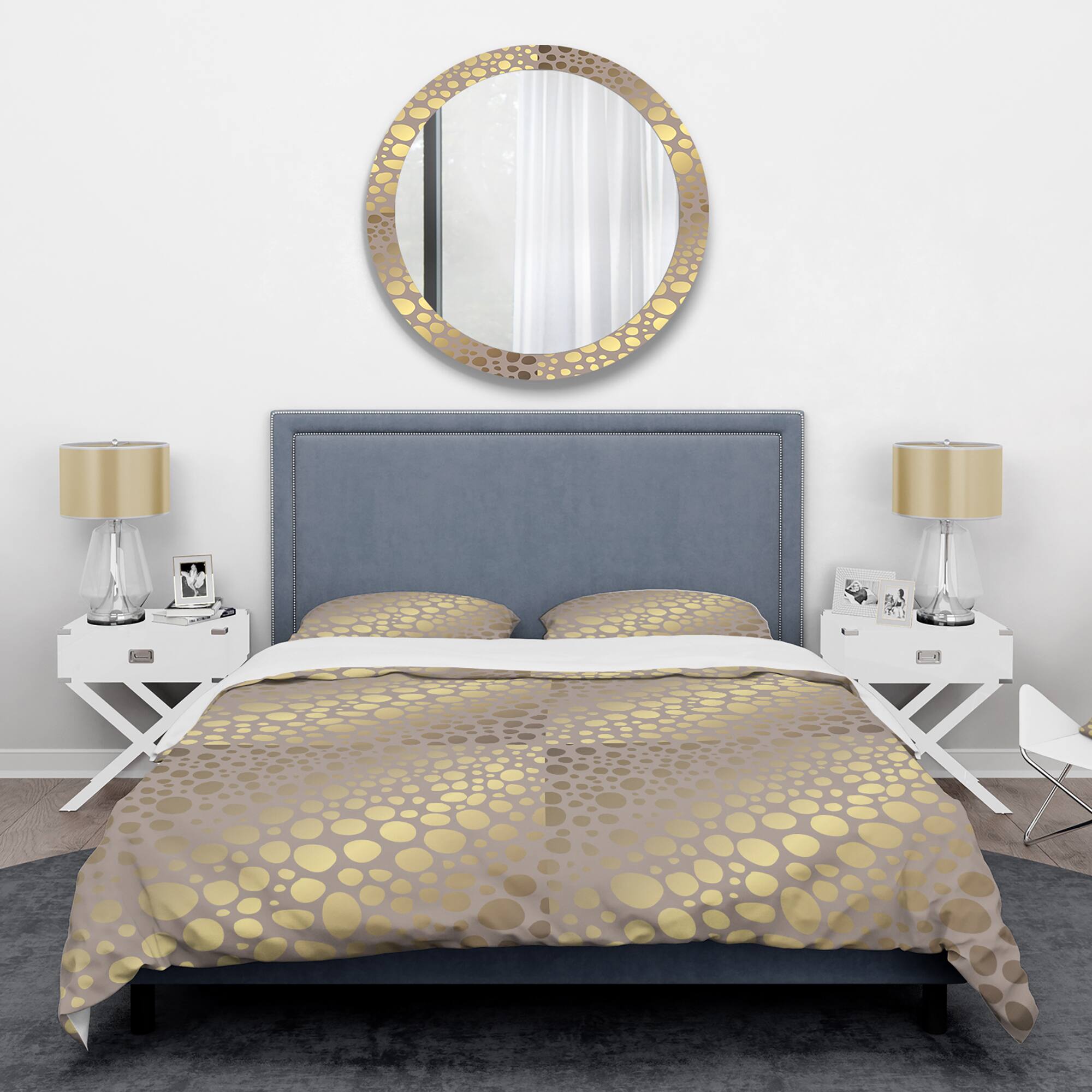 Designart 'Golden Marble Design III' Mid-Century Duvet Cover Set