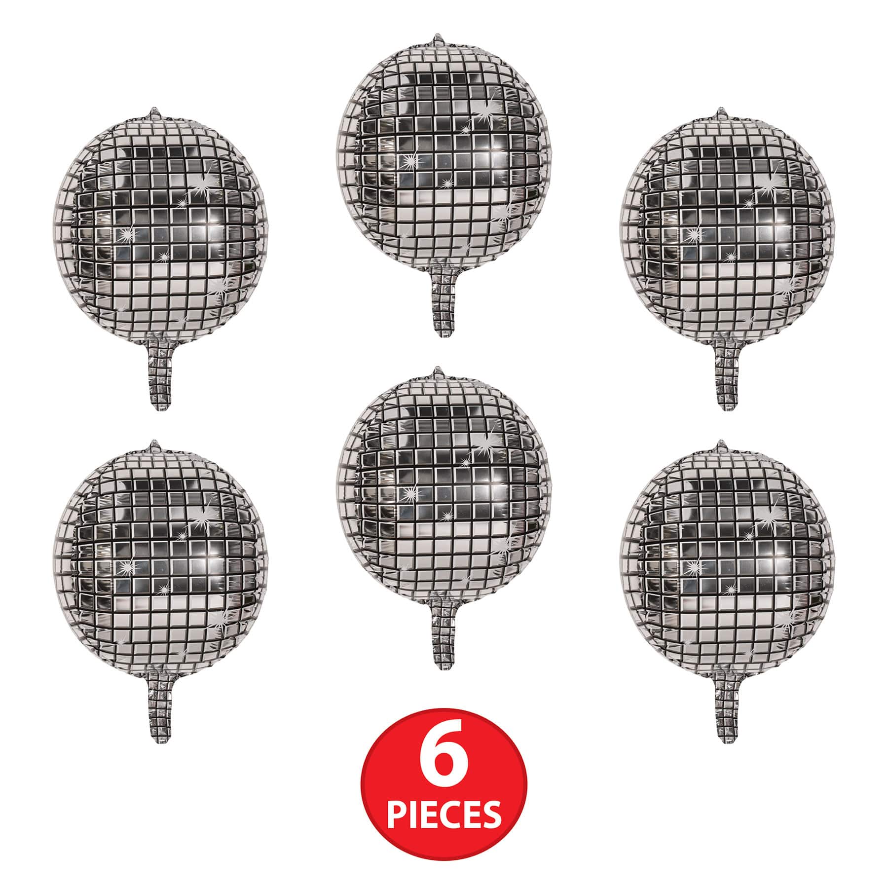 Beistle 14.5" x 13" Disco Ball Balloons, 6ct.