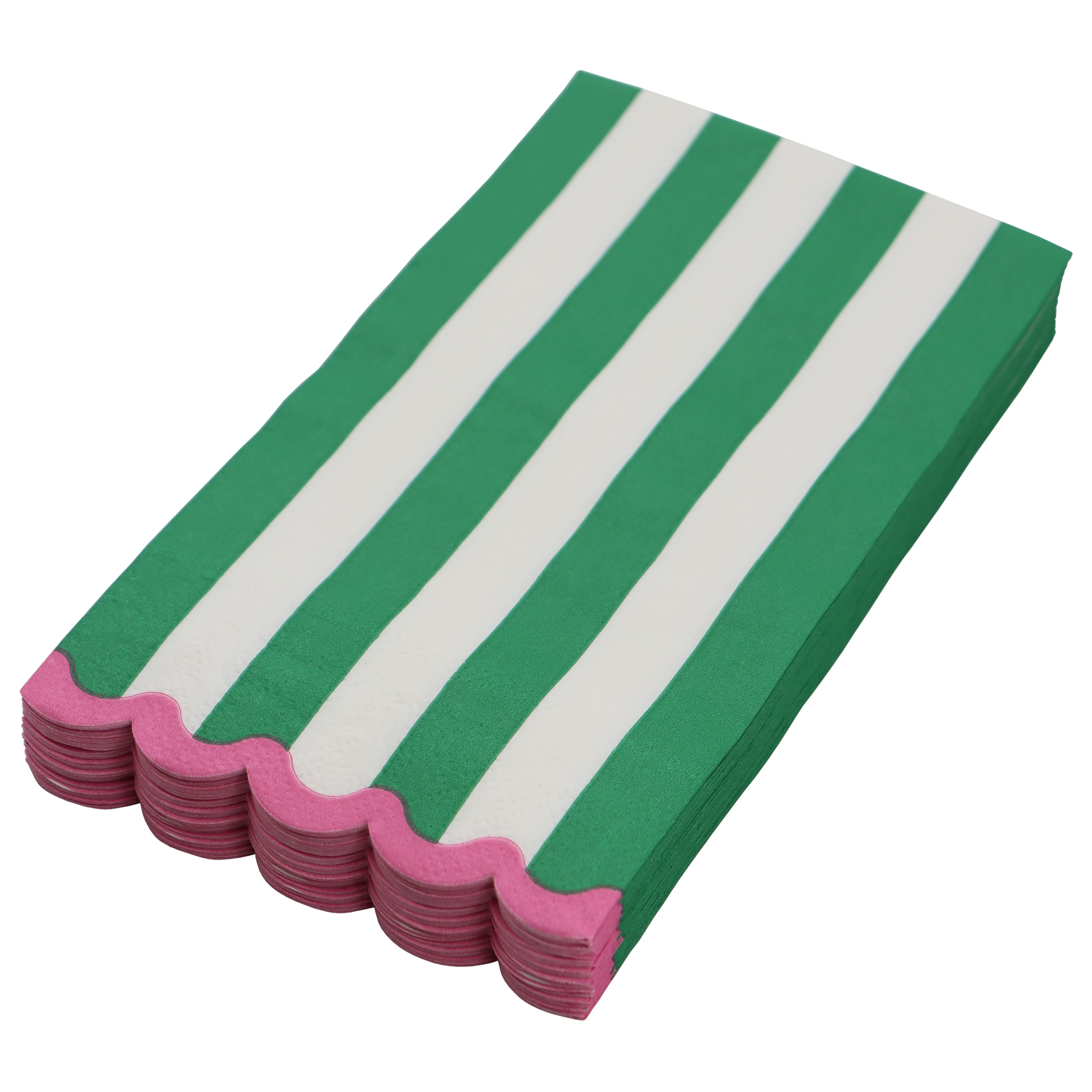 Cocktail Court Green & White Stripes Paper Guest Napkins, 20ct. by Celebrate It™