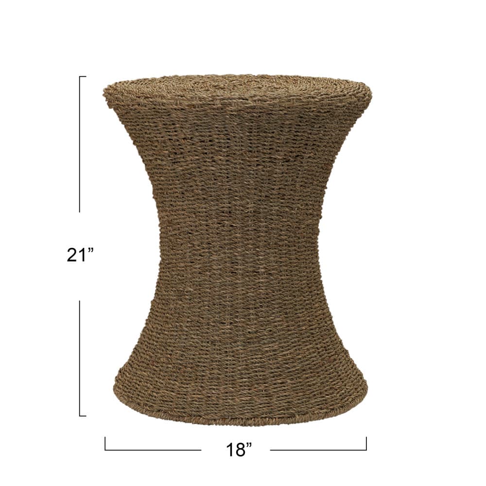 Household Essentials 21" Woven Seagrass Hourglass End Table