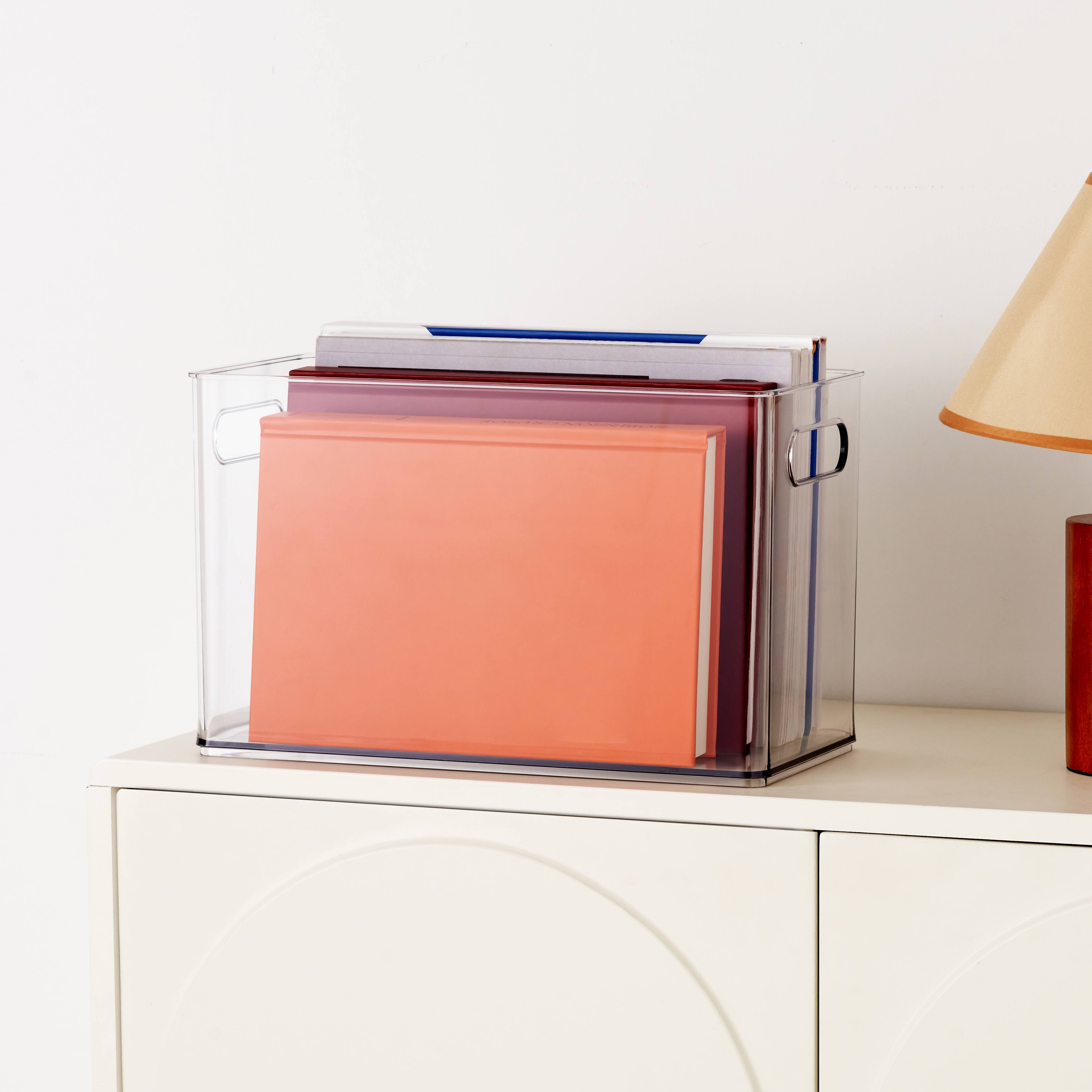 13" x 6.5" Clear Storage Bin with Handles by Simply Tidy™