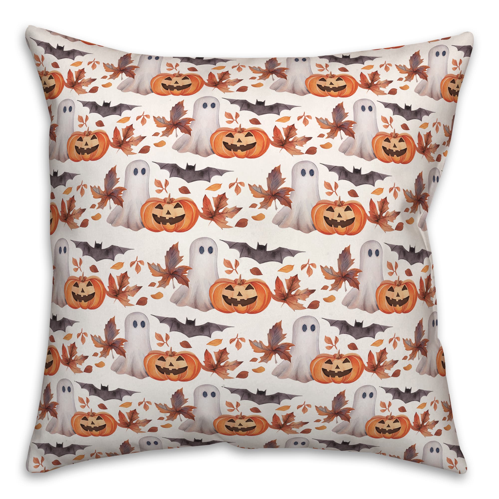 Halloween Character Leaf Pattern 18" x 18" Spun Poly Pillow