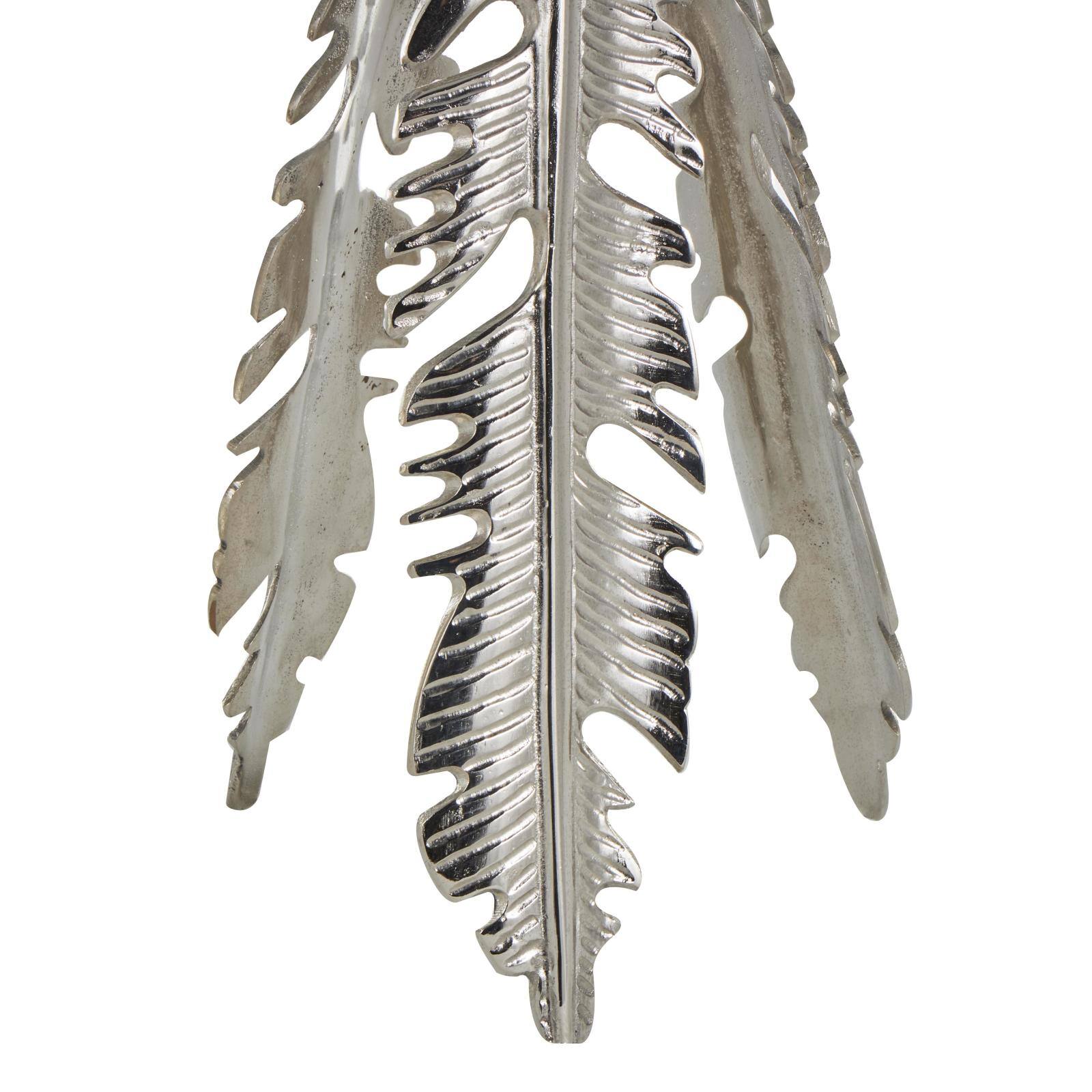 Silver Leaf Aluminum Metal Table Set