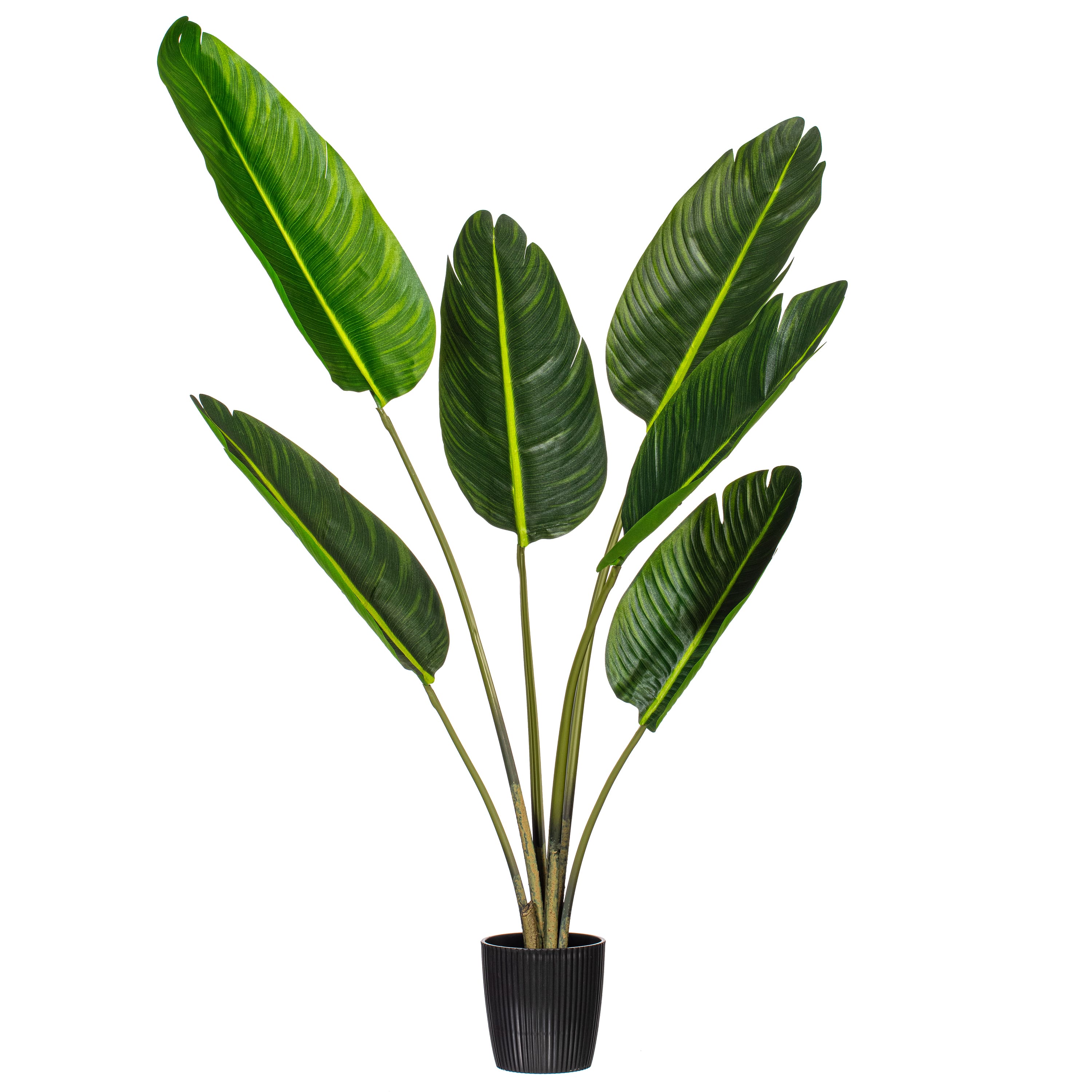 TB190840 4 ft. Artificial Potted Travelers Palm Tree with 6 Leaves, Green