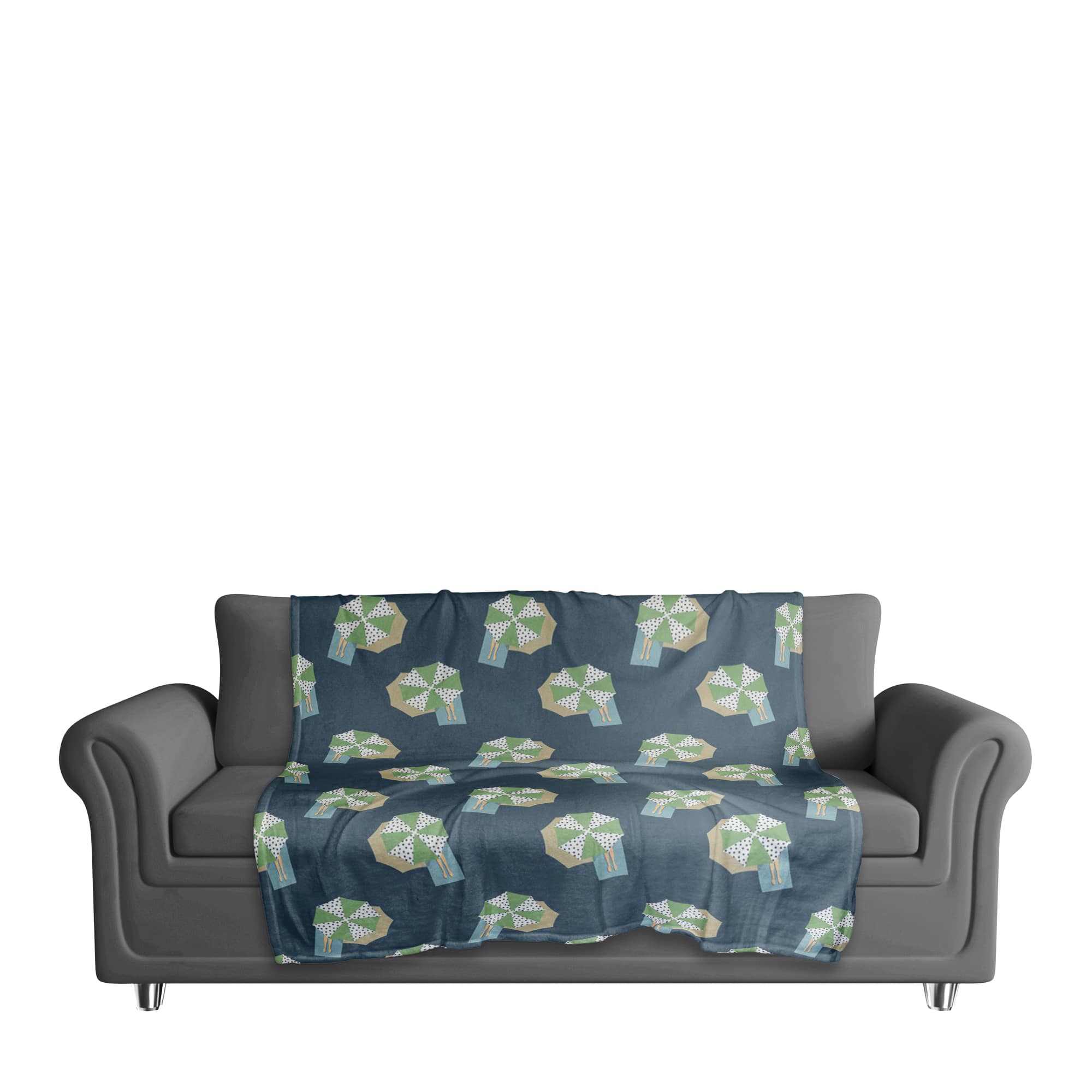Umbrella Pattern Coral Fleece Blanket