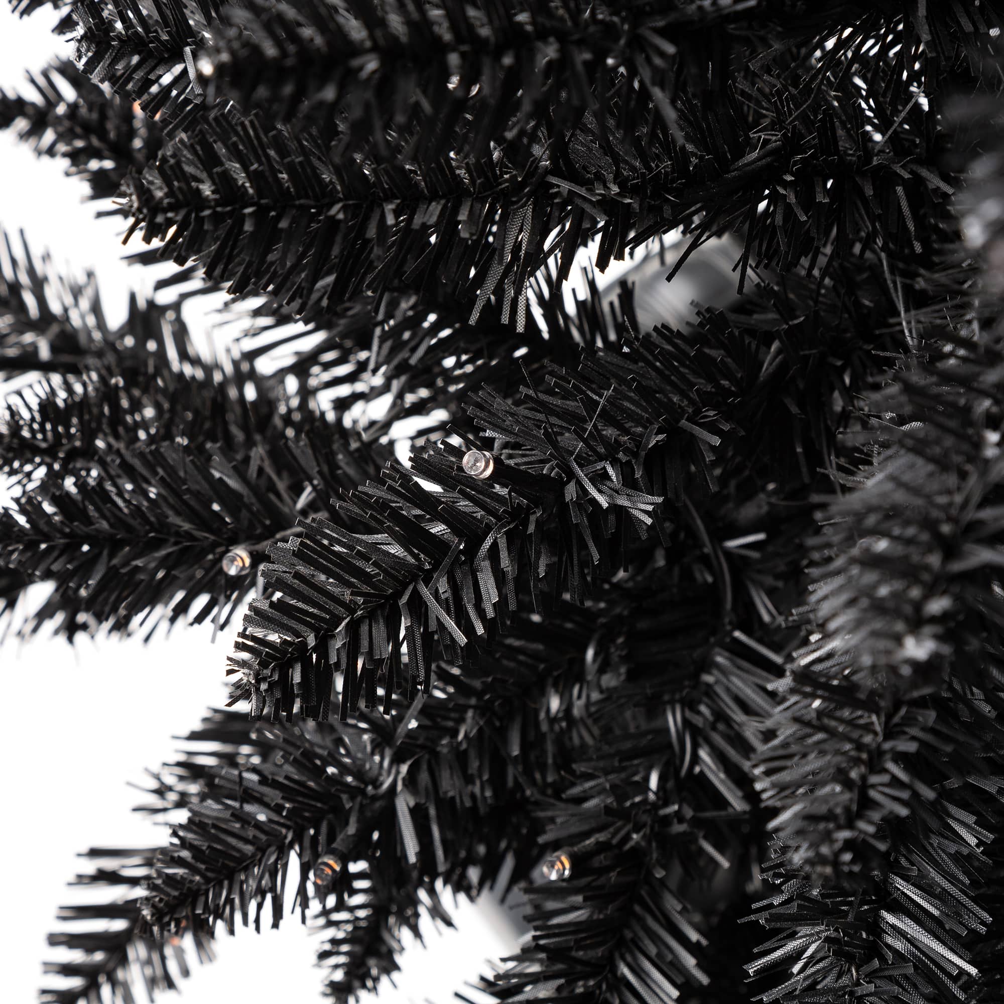 4ft. Pre-Lit Black Artificial Halloween Tree, LED Orange Lights
