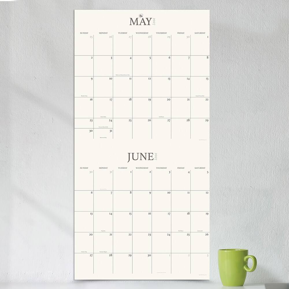 2027 2 Year Grid Wall Calendar