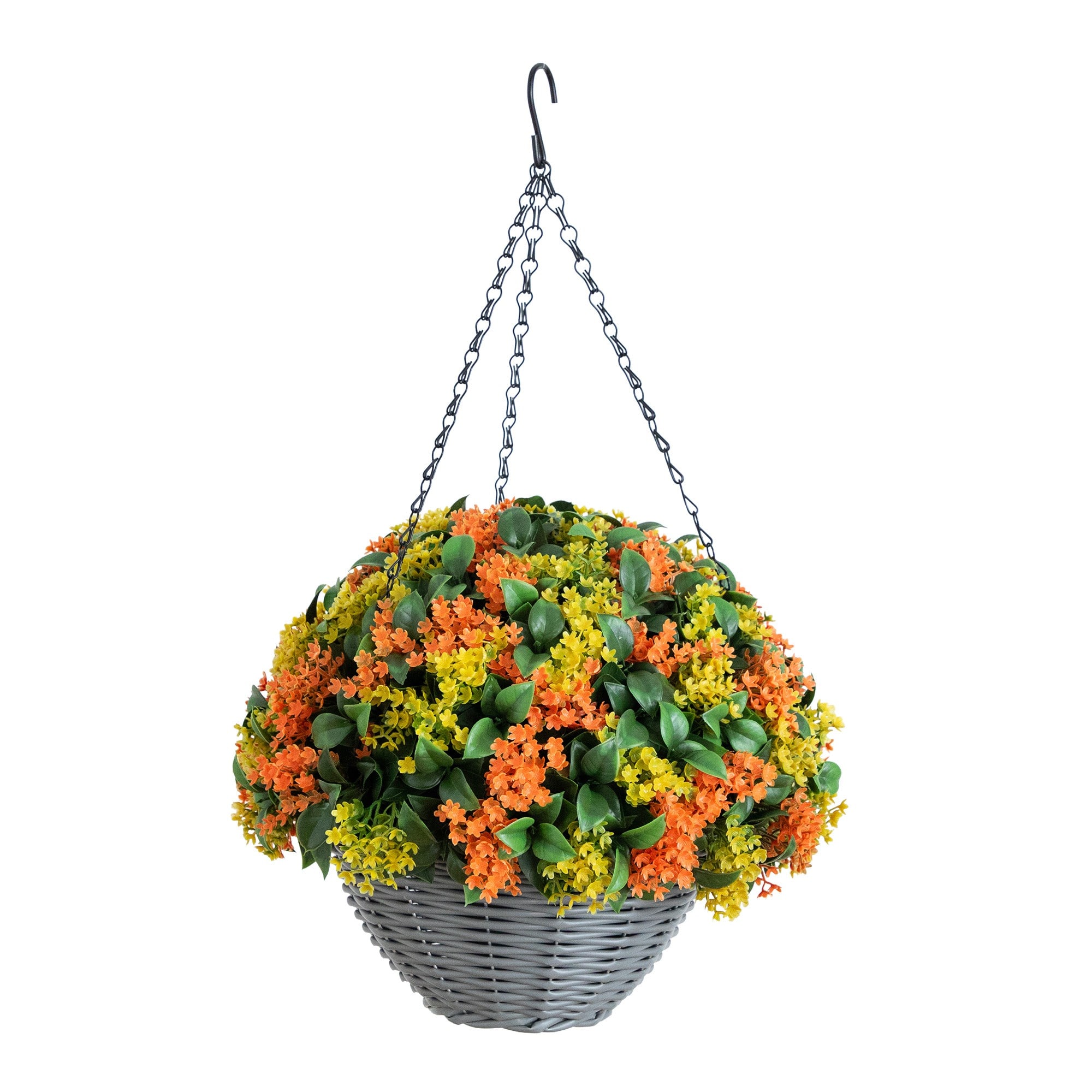 22" UV Resistant Autumn Artificial Fall Gardenia Hanging Basket
