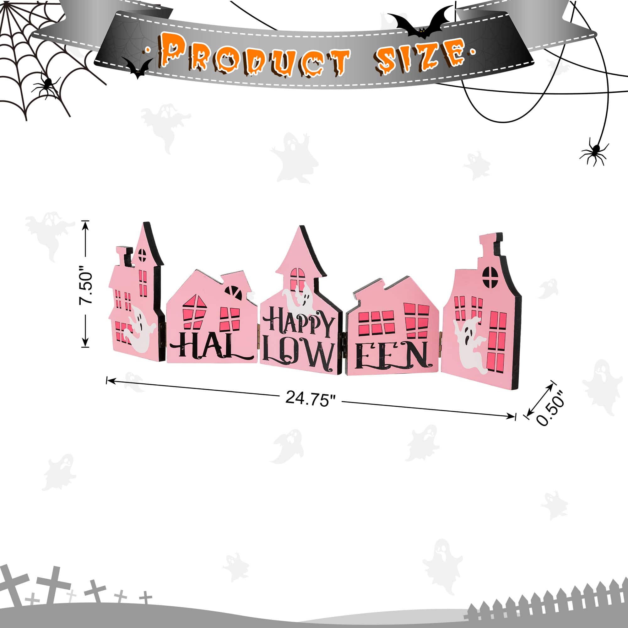 Glitzhome® 24.75" Halloween Wooden House Table Decor