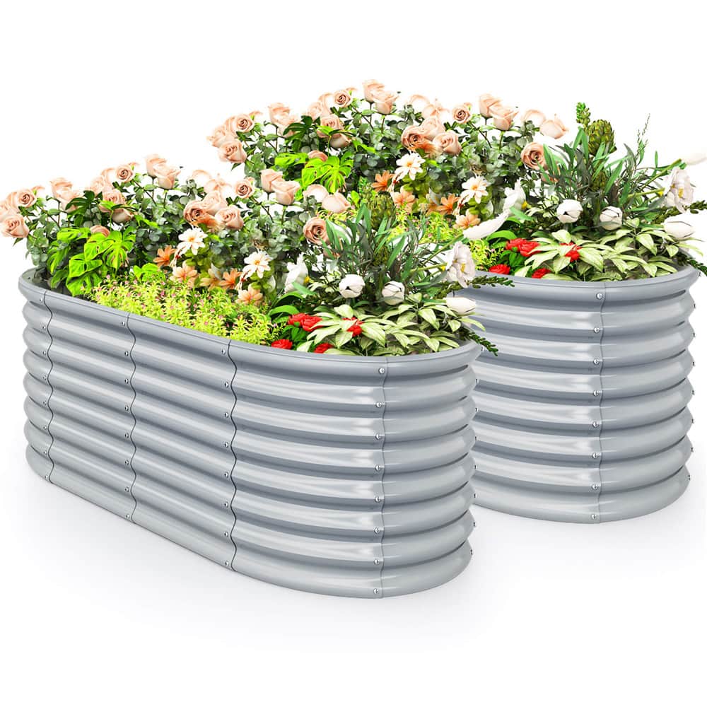 Costway Gray Raised Garden Bed Planters, 2ct.