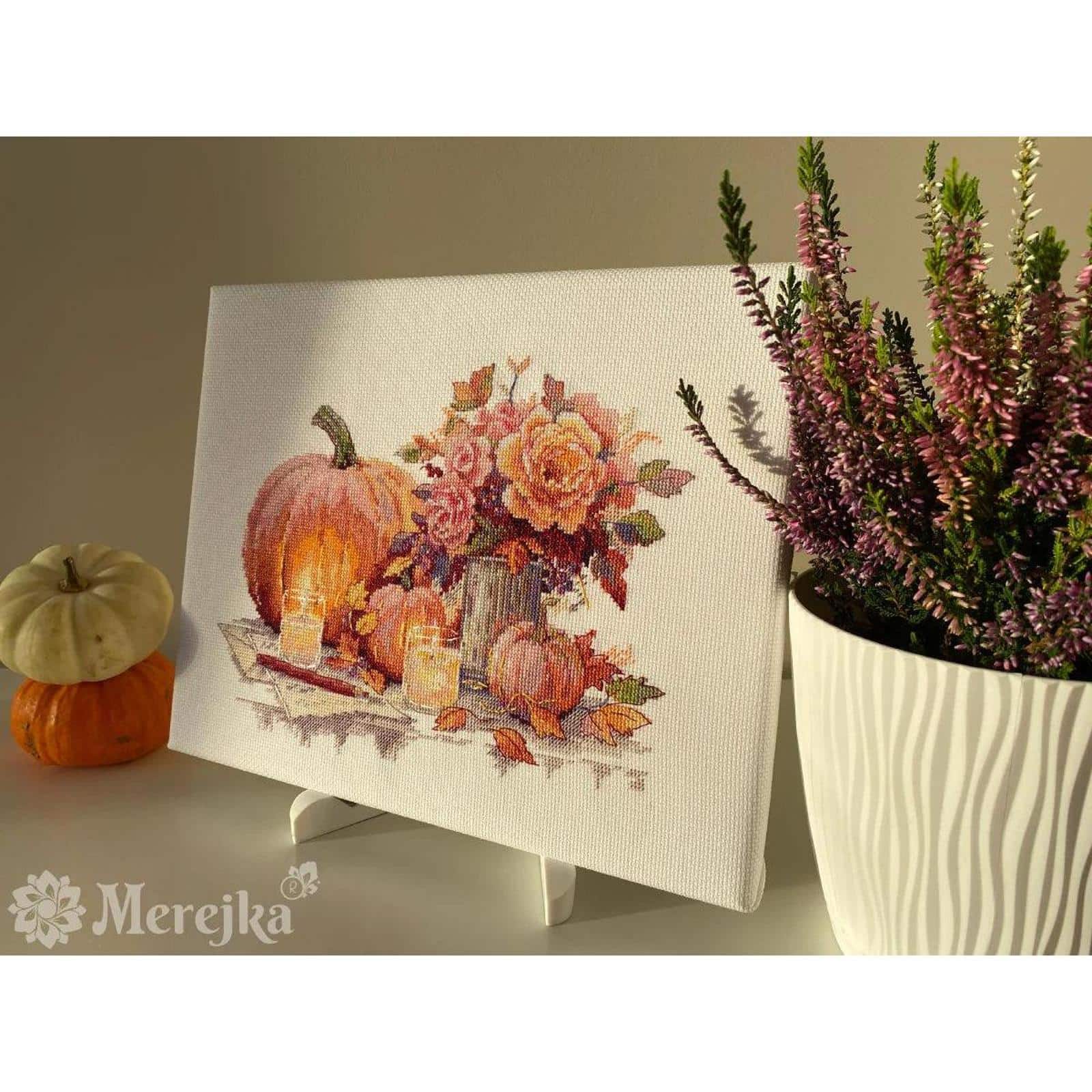 Merejka Still Life with Pumpkins Counted Cross Stitch Kit