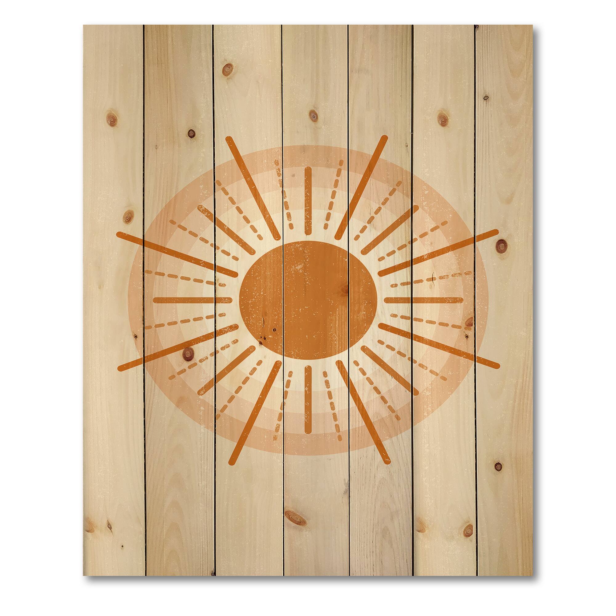 Designart - Minimal Orange Radiant Sun II