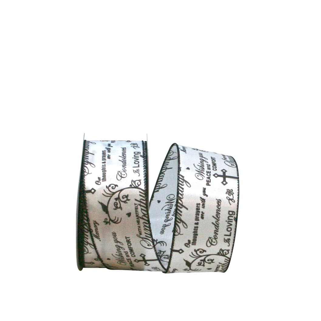 Reliant 2.5" x 25yd. Words of Sympathy Wired Ribbon
