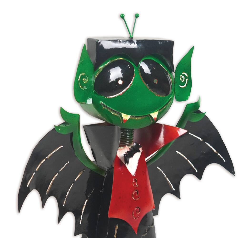 Sunset Vista Designs® 25.5" Whimsical Count Spockula Solar Alien Porch Sitter