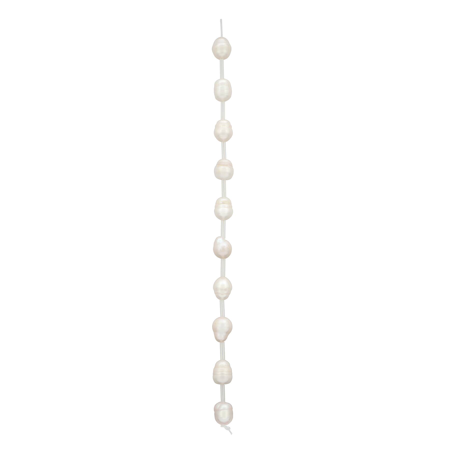9mm White Freshwater Pearl Beads by Bead Landing™
