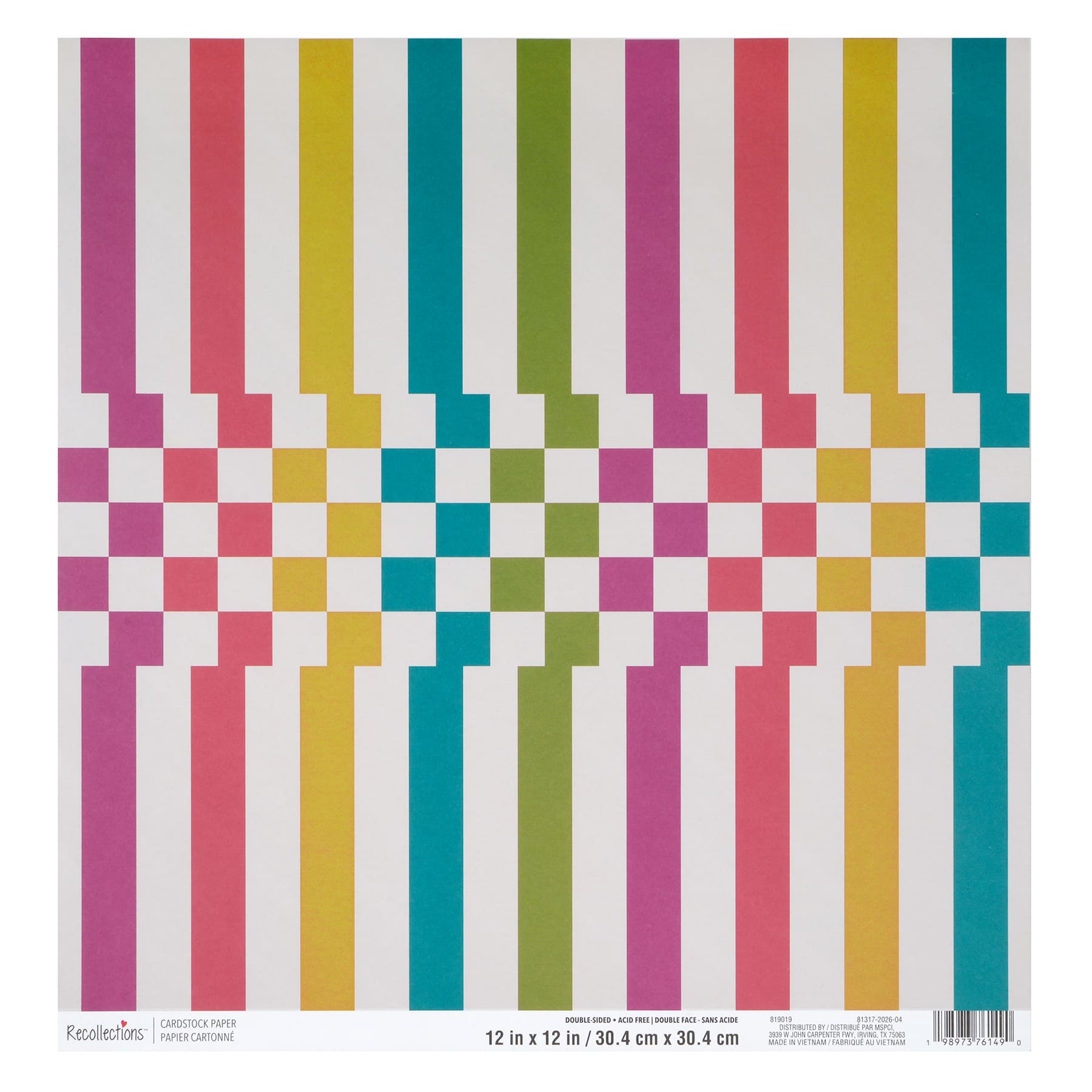 12" x 12" Clubhouse Rainbow Double-Sided Cardstock Paper by Recollections™