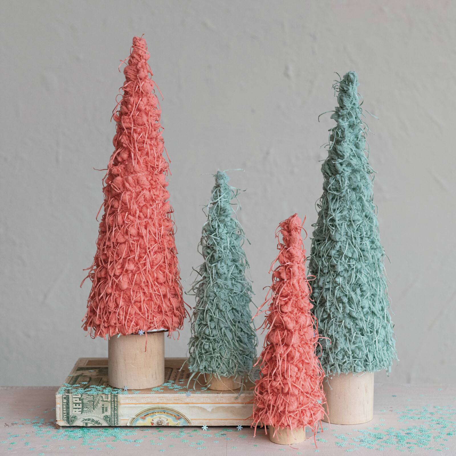 Hello Honey® 14" Mint Green Fabric Tree Décor Accent with Wood Base