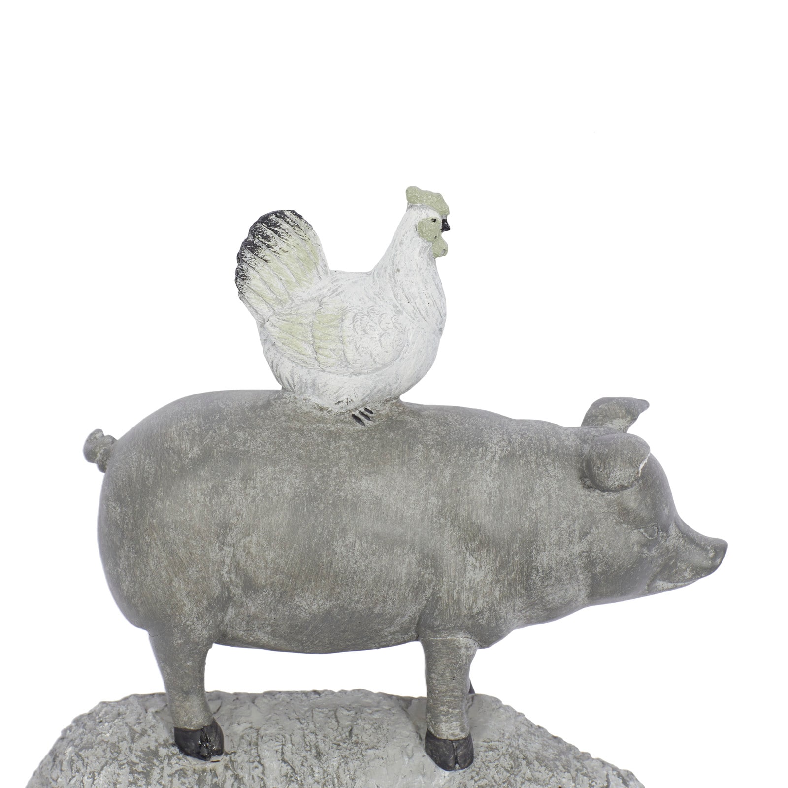 Grey Polystone Sculpture, Stacking Animals 12" x 9" x 4"