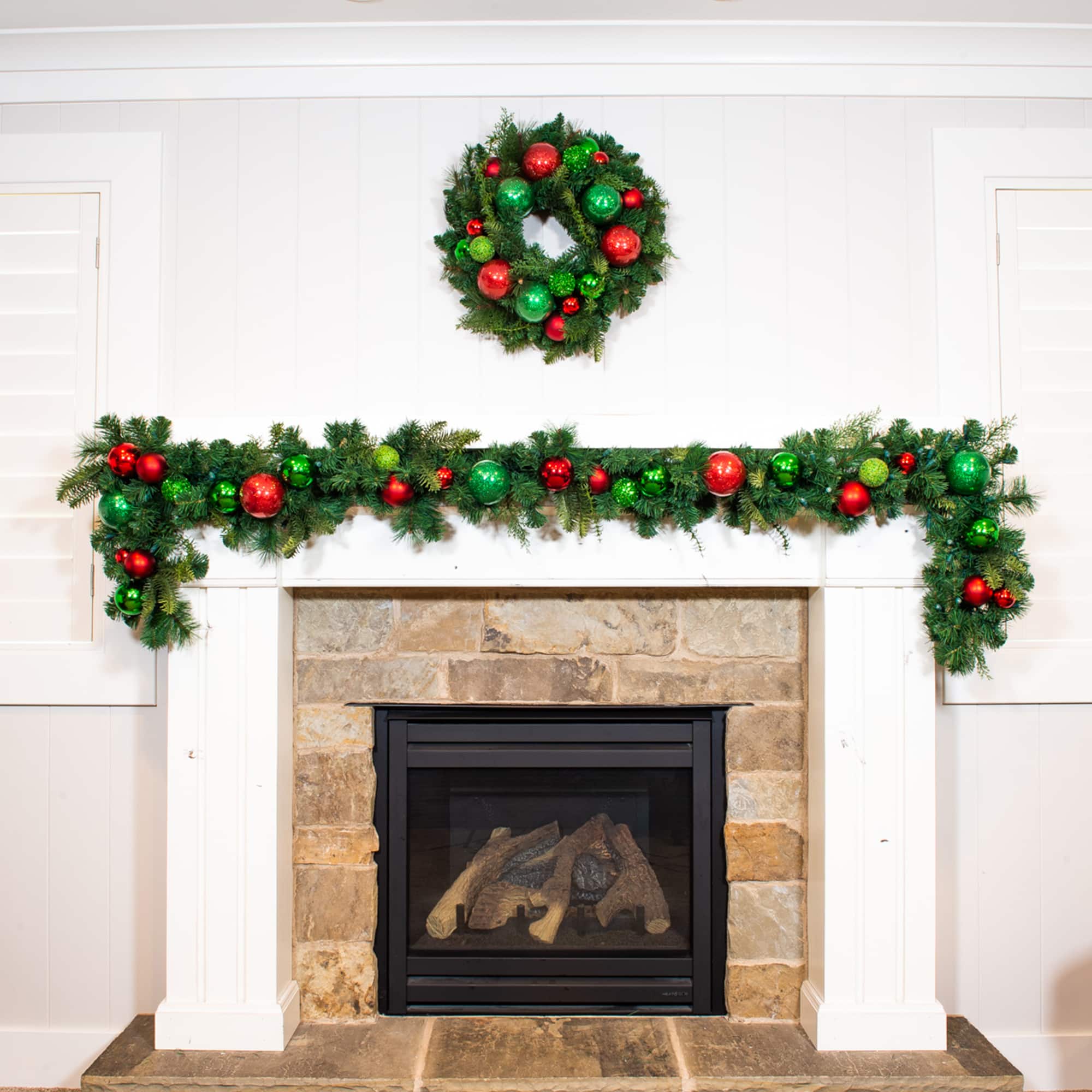 Village Lighting 24" Pre-Lit Christmas Cheer Wreath, Clear LED Lights