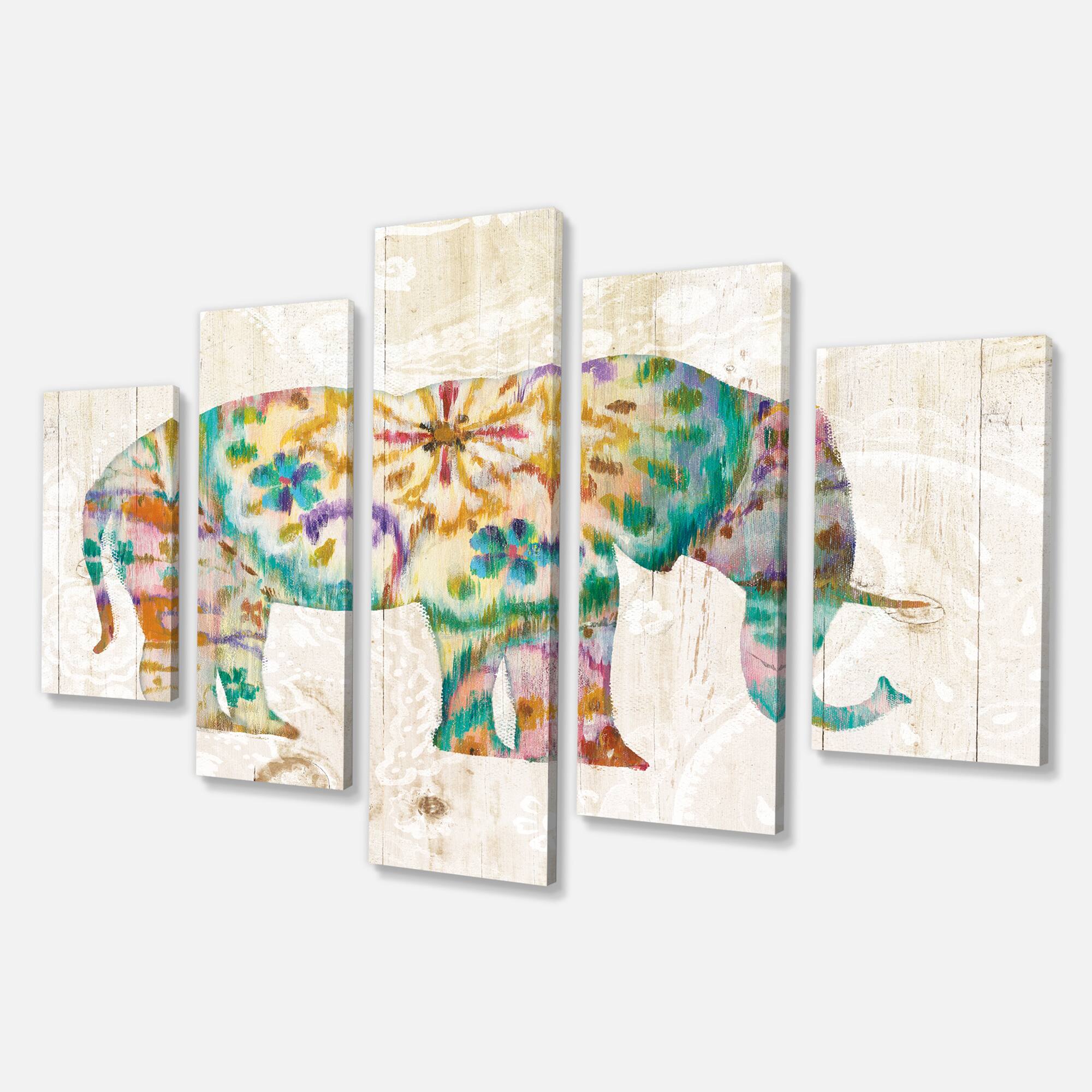 Designart - Boho Paisley Elephant I