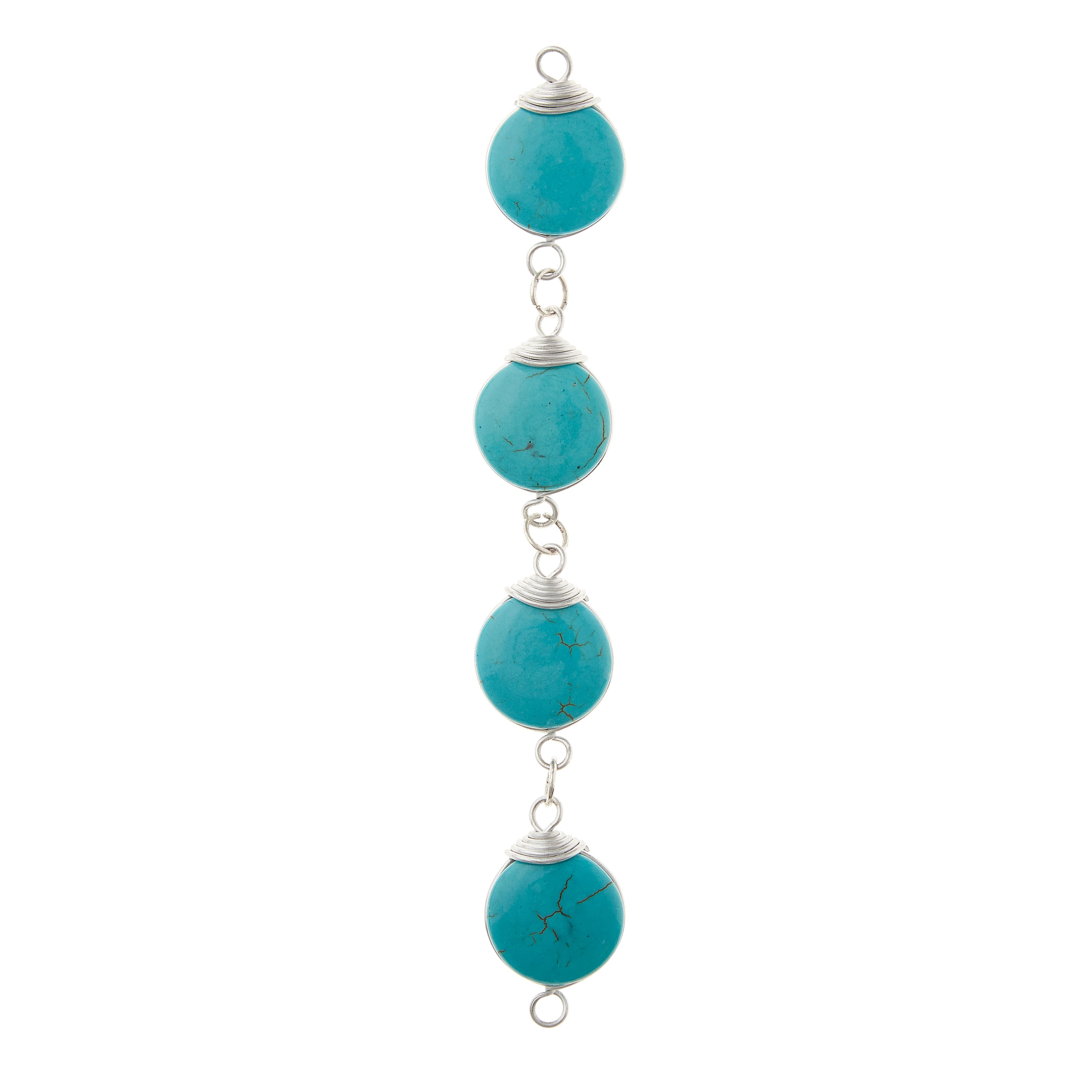 12 Pack: Aqua Dyed Howlite Lentil Beads, 20mm by Bead Landing™
