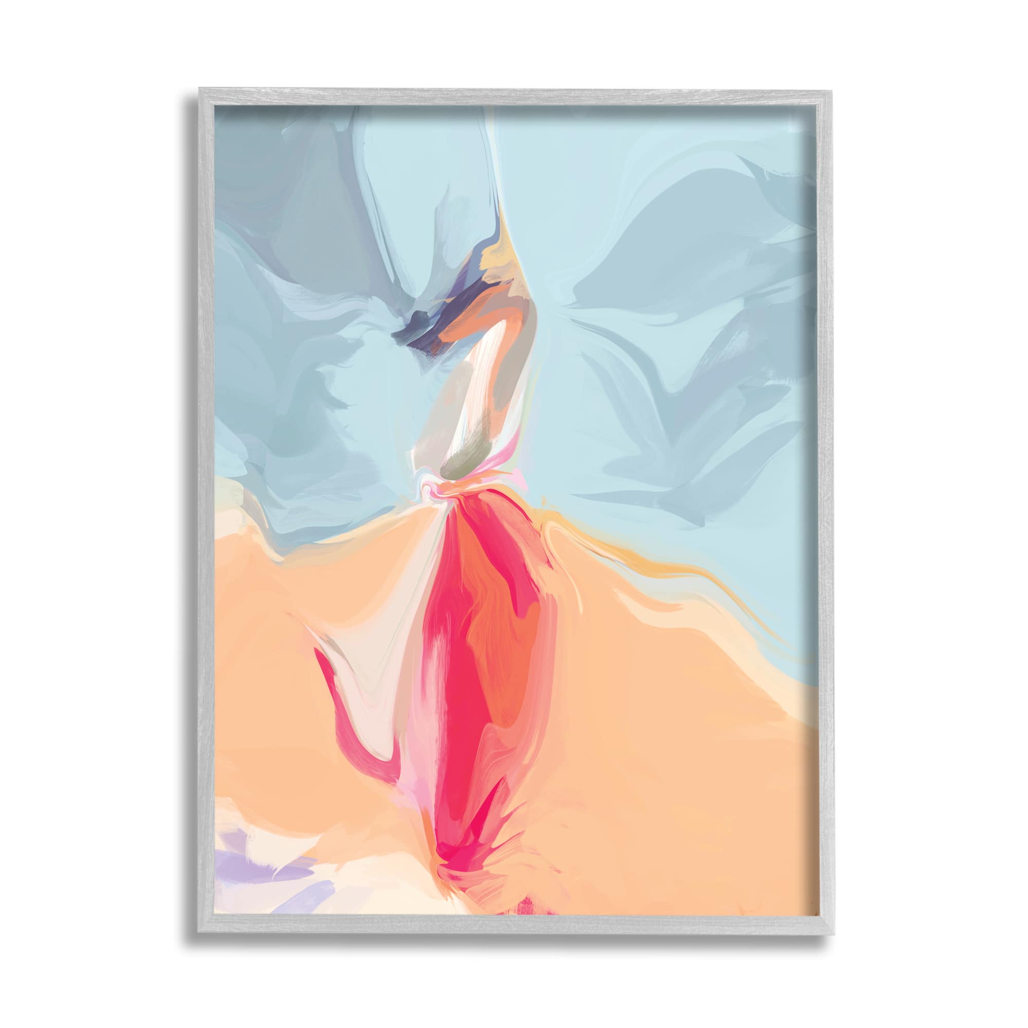 Stupell Industries Abstract Figure Dancing Movement Pink Blue Orange in Frame Wall Art