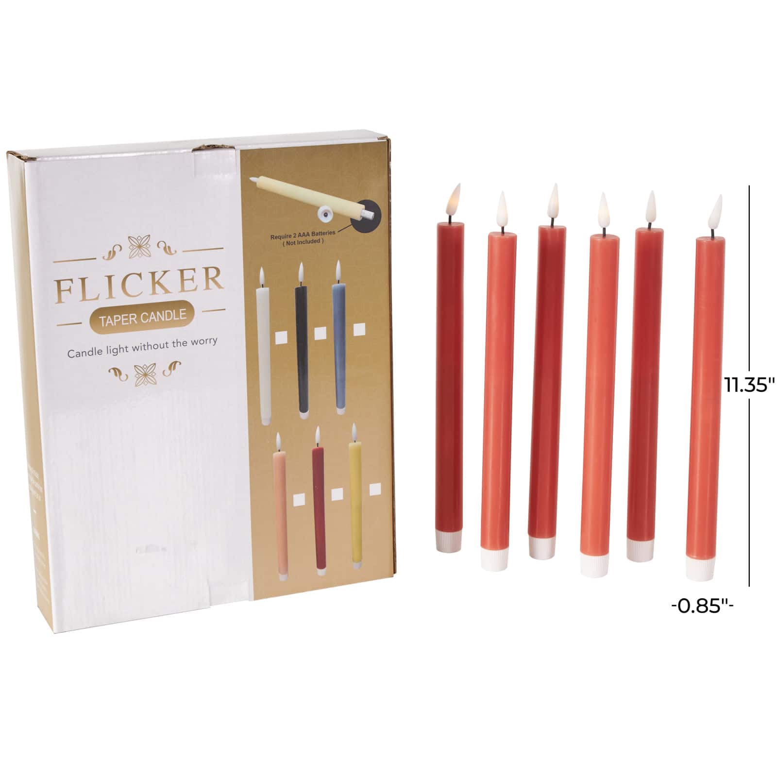 11" Flameless Wax Candles with Remote Control, 6ct.