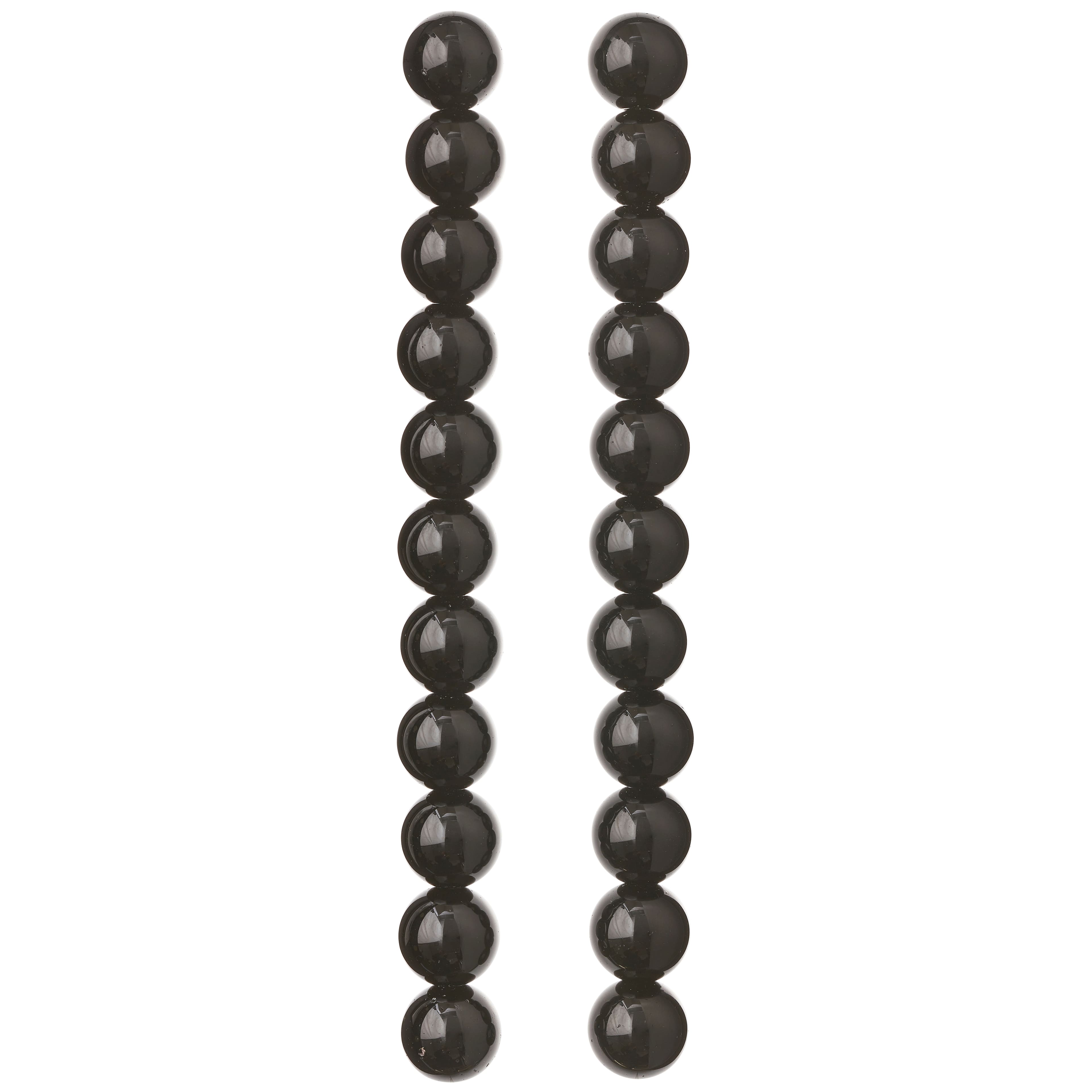 12 Pack: Black Jasper Round Beads, 10mm by Bead Landing™