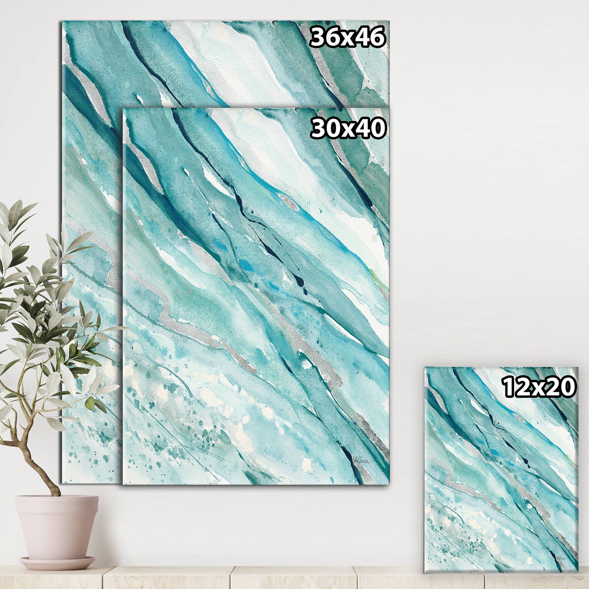 Designart - Silver Springs I Blue Green - Nautical & Coastal Canvas Art