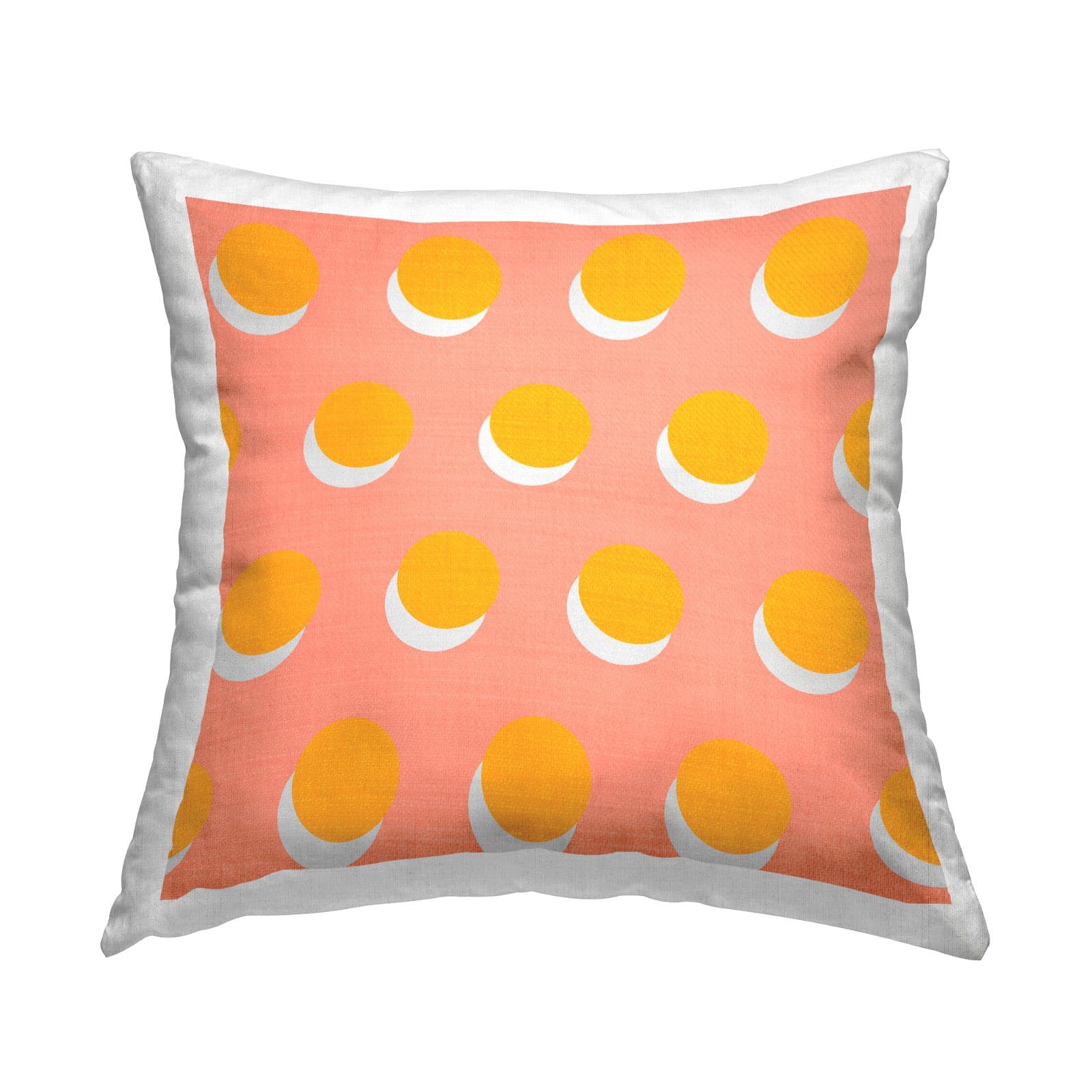 Stupell Industries Yellow Over Pink Polka Dot Circles Throw Pillow, 18" x 18"