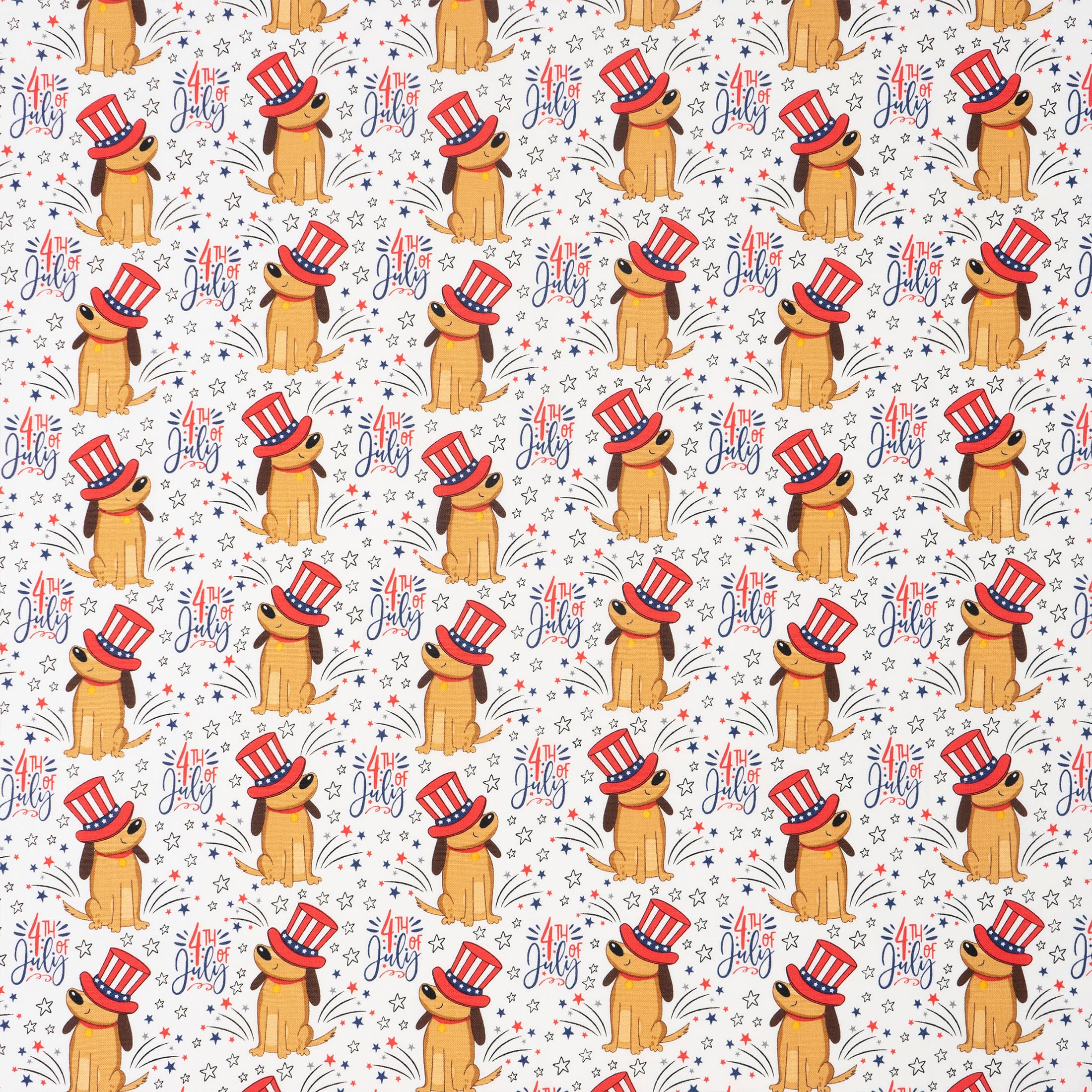 SINGER Festival Dogs in Hats Cotton Fabric