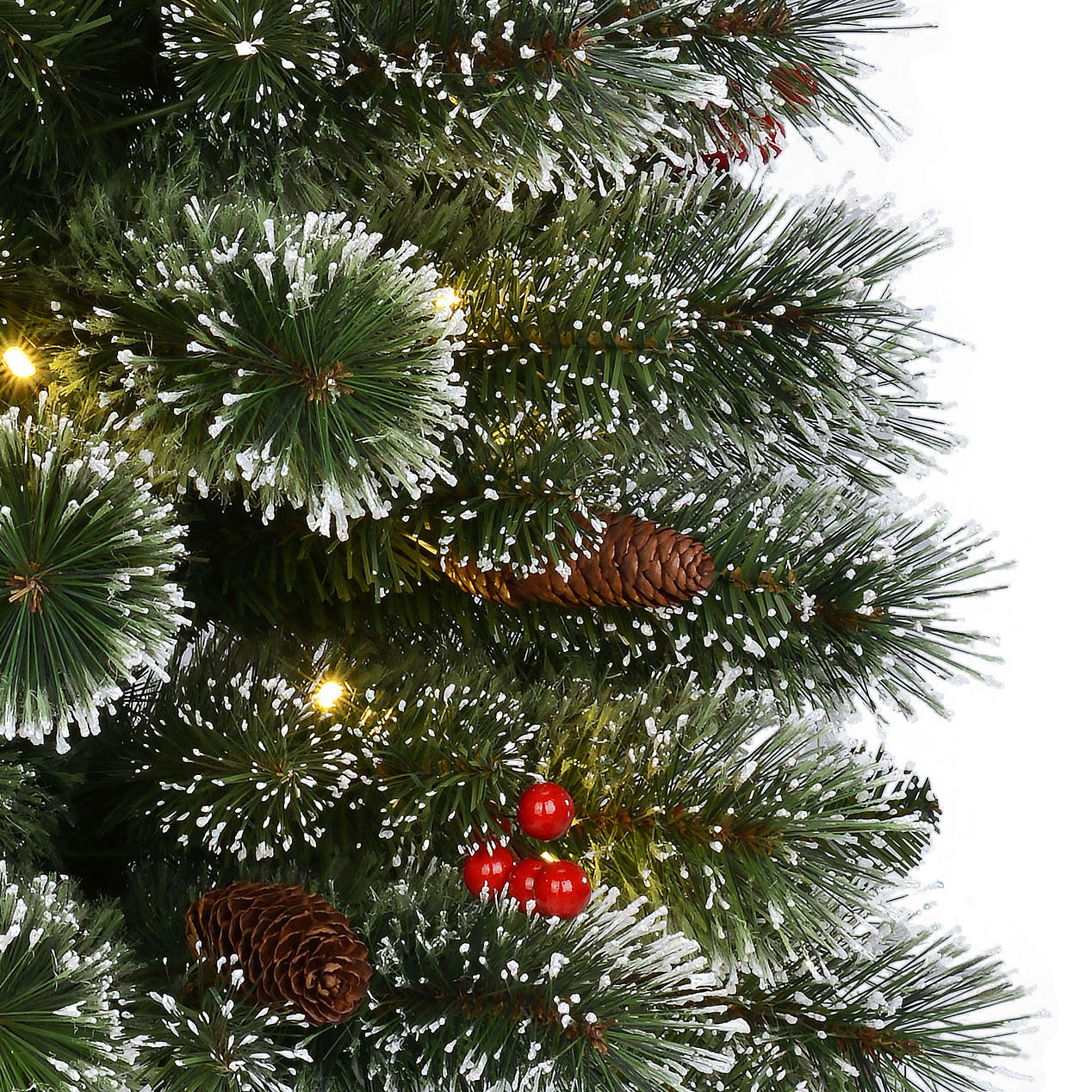 4.5ft. Pre-Lit Potted Pine Artificial Christmas Tree