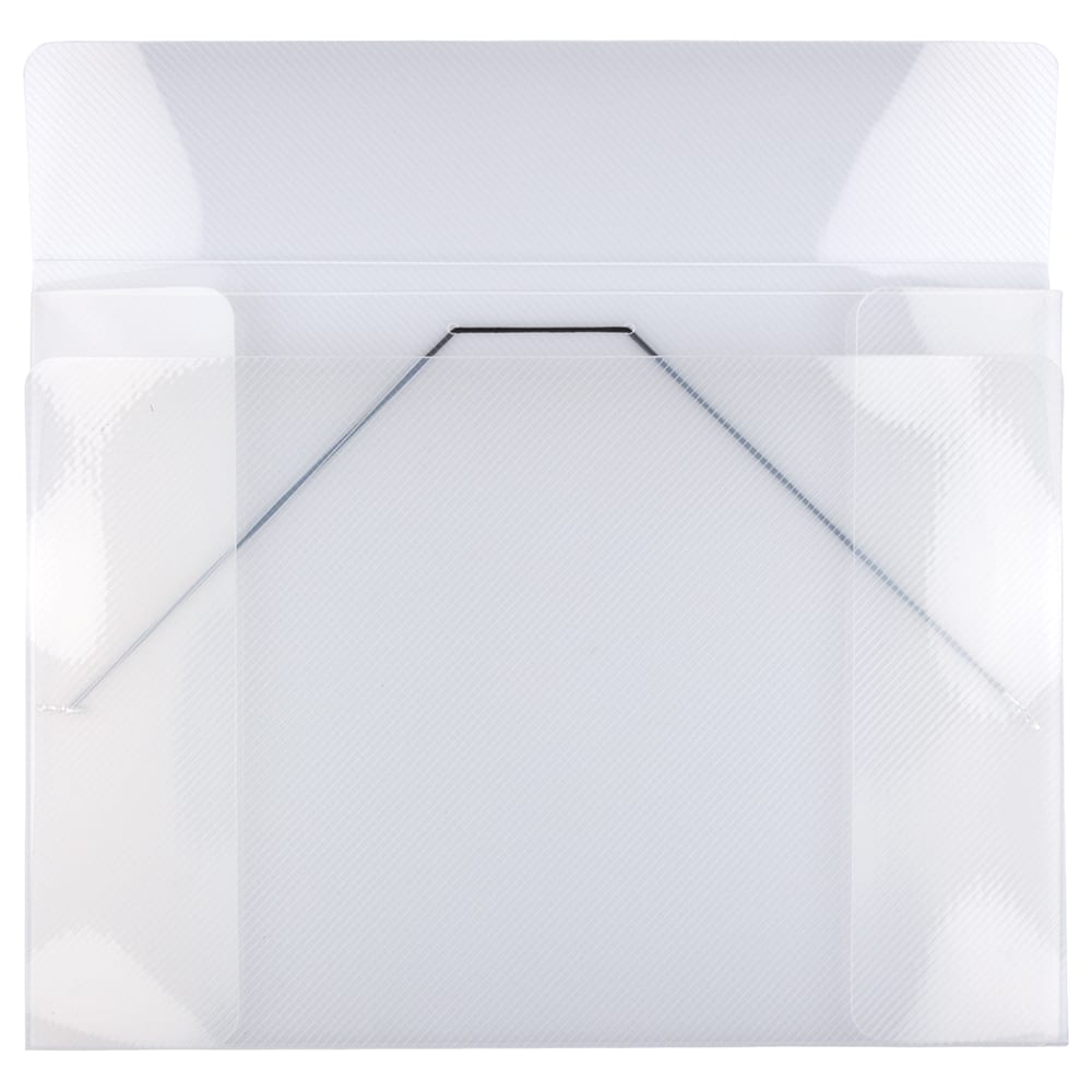 JAM Paper Clear 11" x 15" Elastic Closure Plastic Portfolio