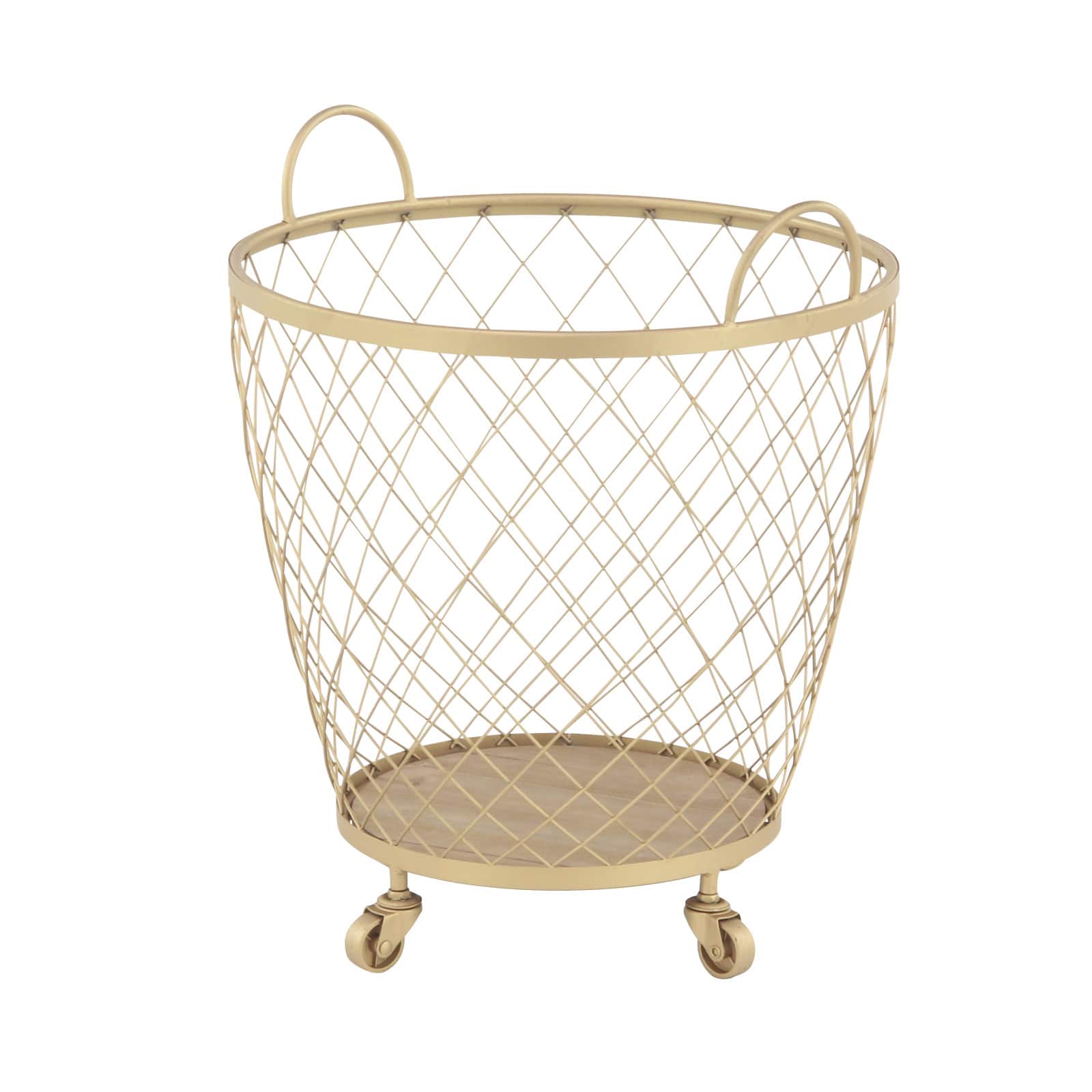 Modern Gold Metallic Rolling Basket Set