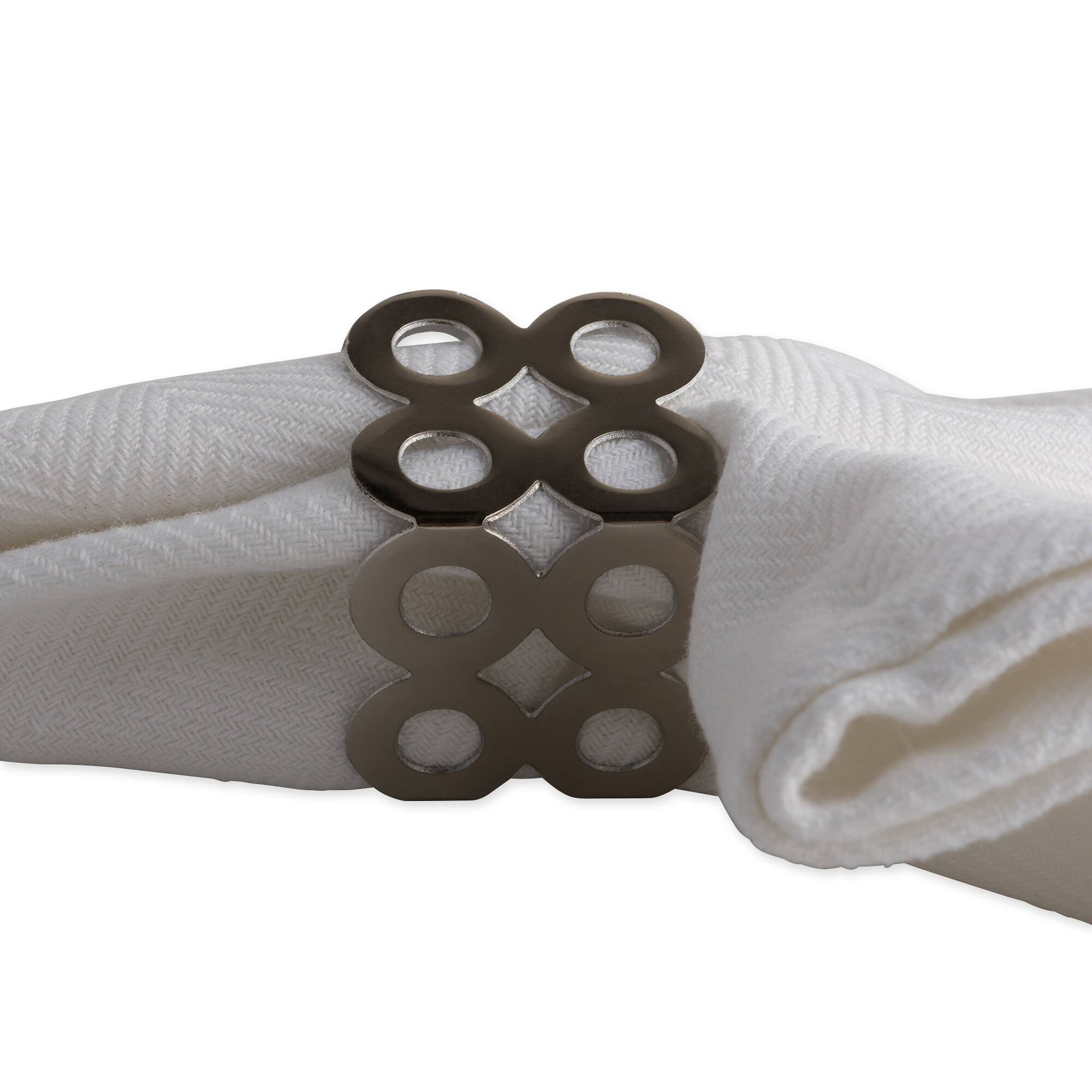 DII® Silver Square Die Cut Napkin Rings, 6ct.