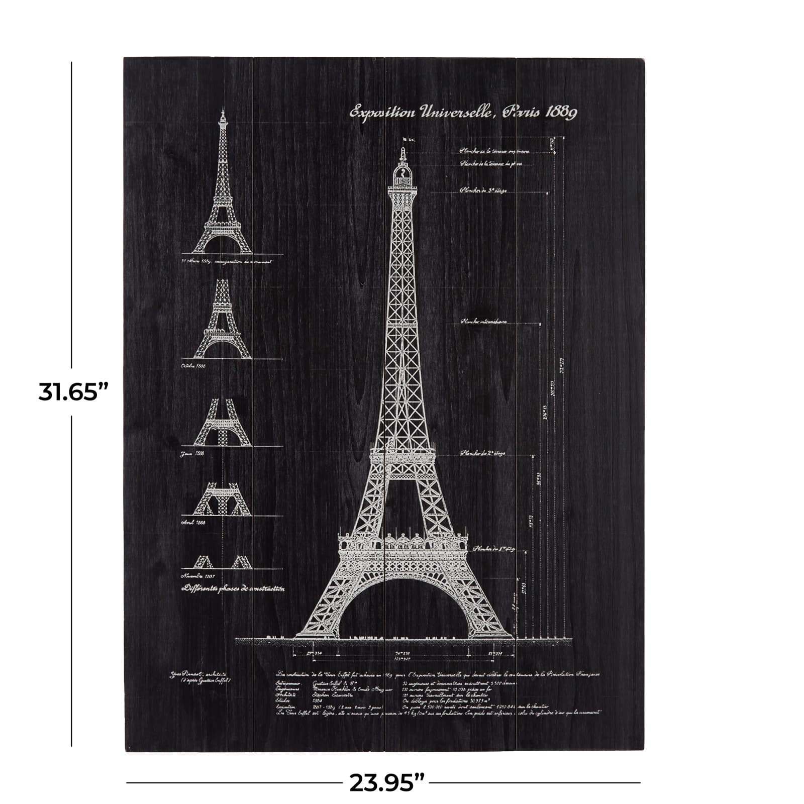 Black Wood Coastal Wall Decor, 24" x 2" x 32"