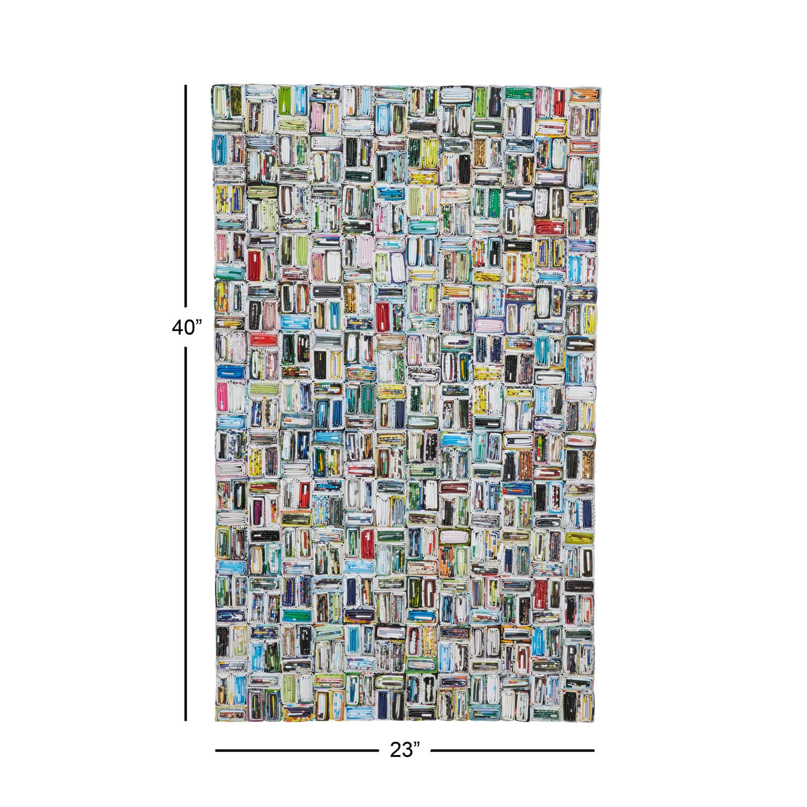 Multi Colored Modern Abstract Recycled Paper Wall Art, 23" x 40"