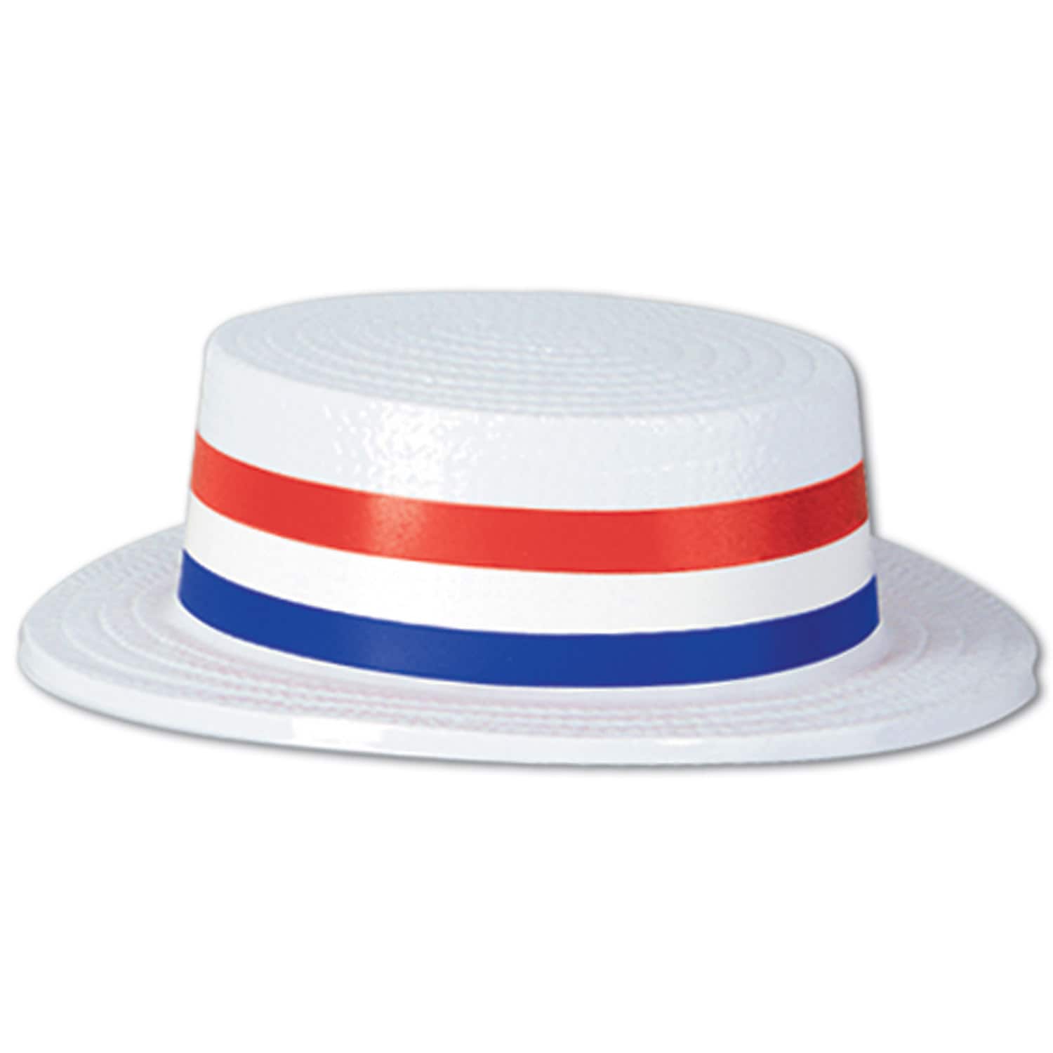 Beistle White, Red & Blue Plastic Skimmers with Band