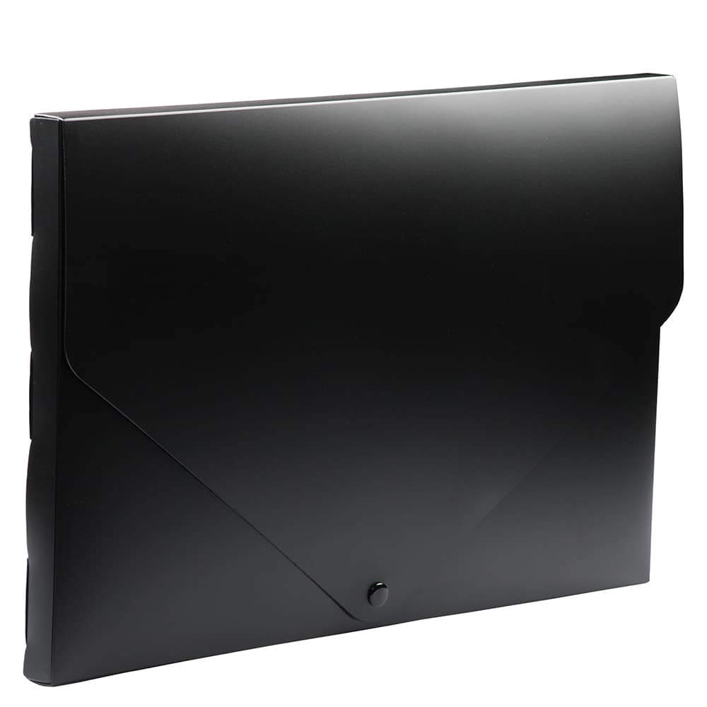 JAM Paper Black 11" x 17" Snap Closure Plastic Portfolio