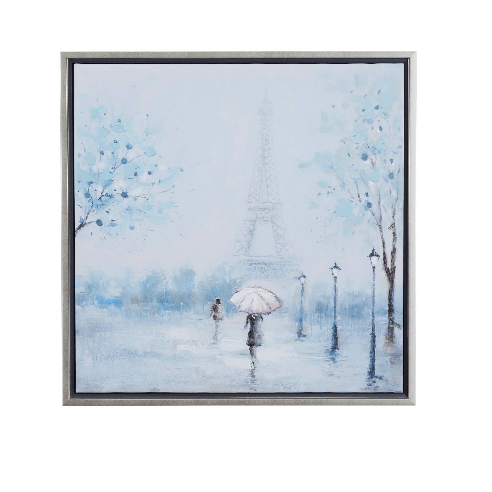 Blue Polystone Transitional Framed Wall Art, 24" x 24"