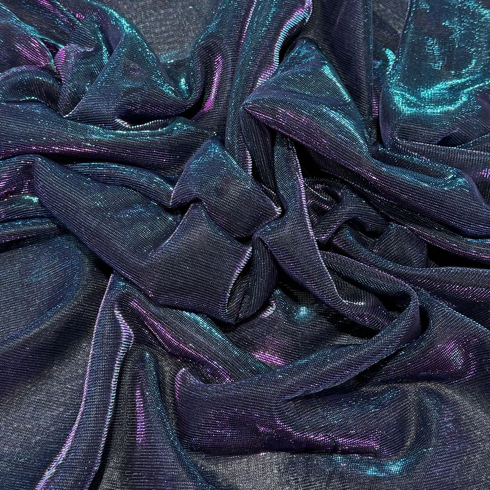 Feldman Blue & Pink Metallic Knit Fabric