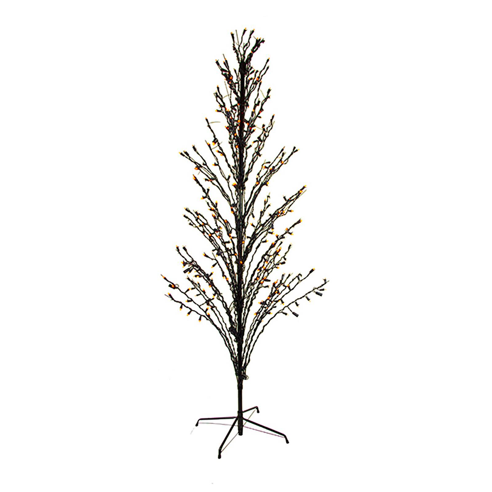 4ft. Cascade Twig Tree Outdoor Decoration, Orange LED Lights