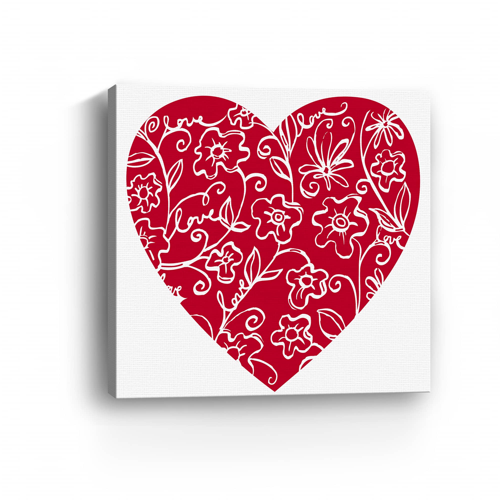 Japanese Flower Heart Canvas Giclée Art